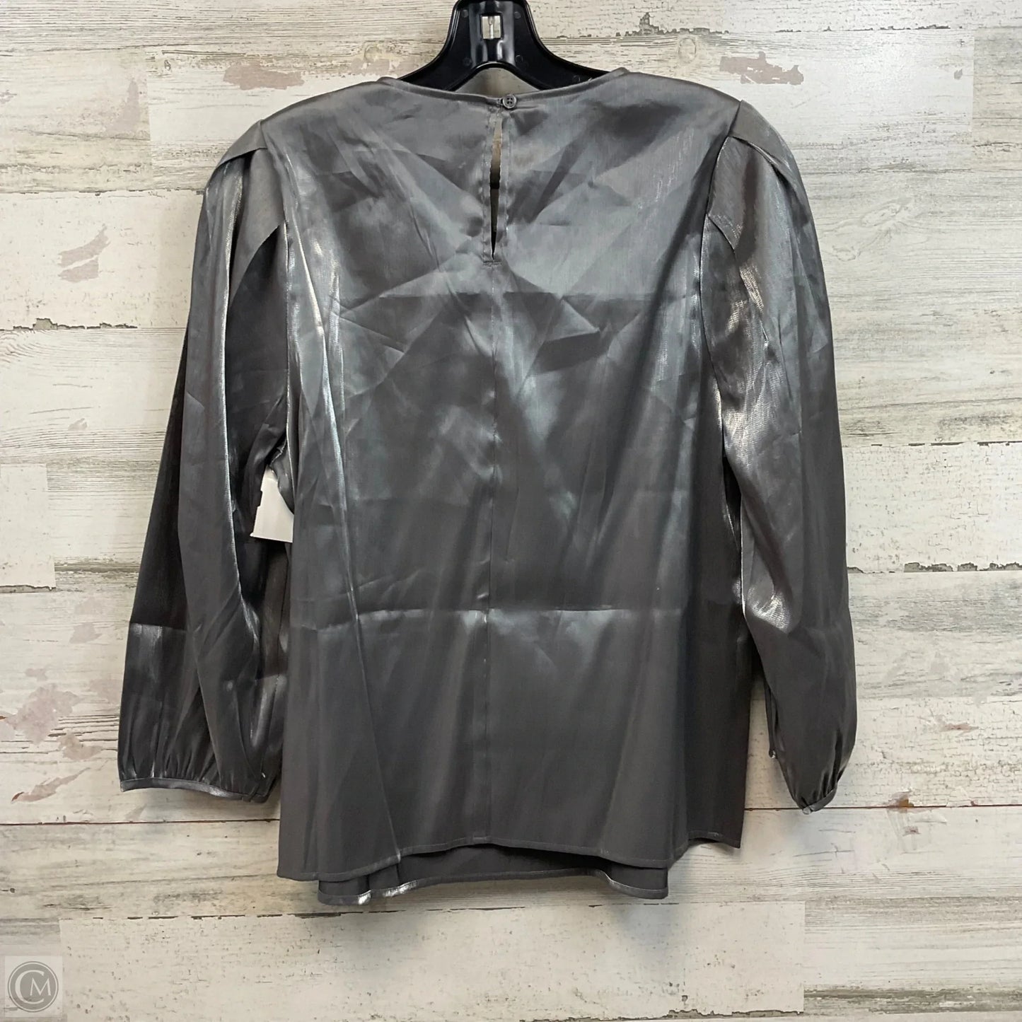 Blouse 3/4 Sleeve By Banana Republic In Silver, Size: S