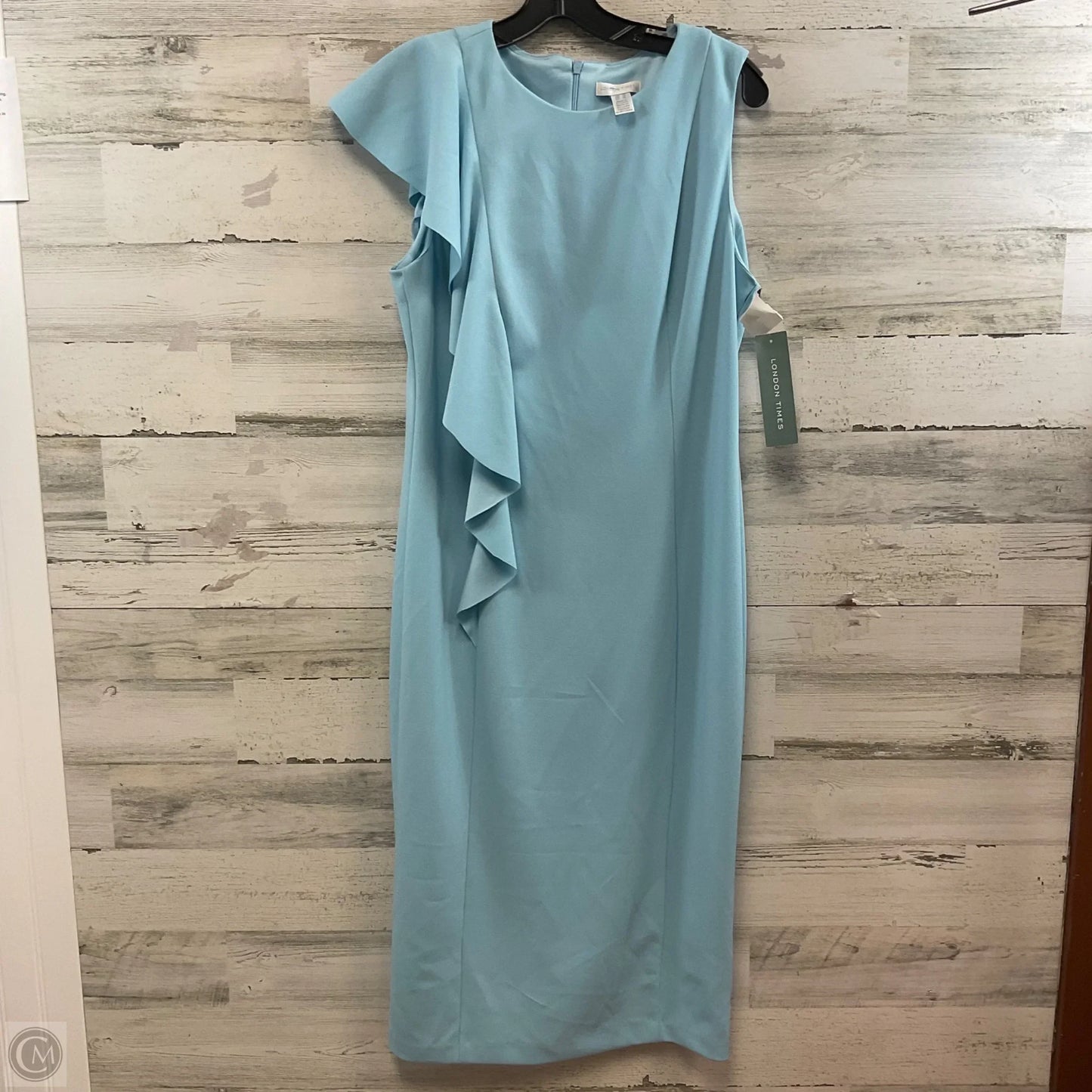 Dress Casual Midi By London Times In Blue, Size: L