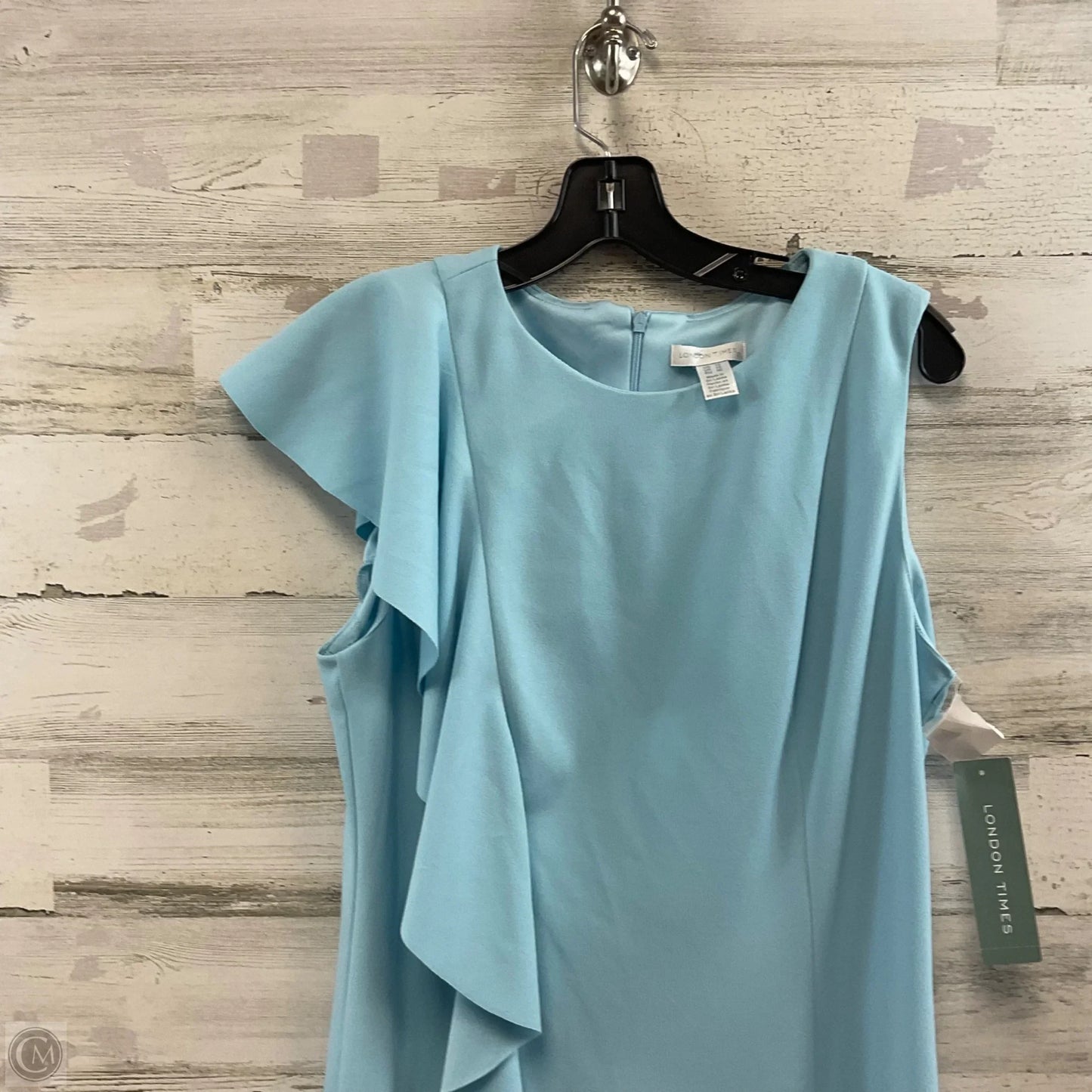 Dress Casual Midi By London Times In Blue, Size: L