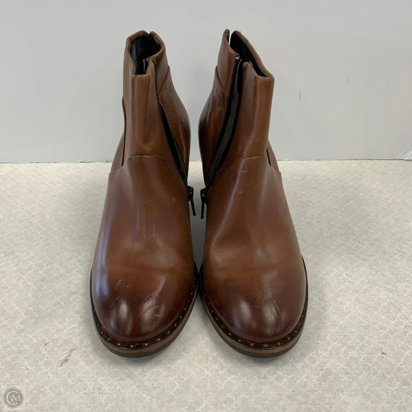 Boots Ankle Heels By Paul Green In Brown, Size: 8