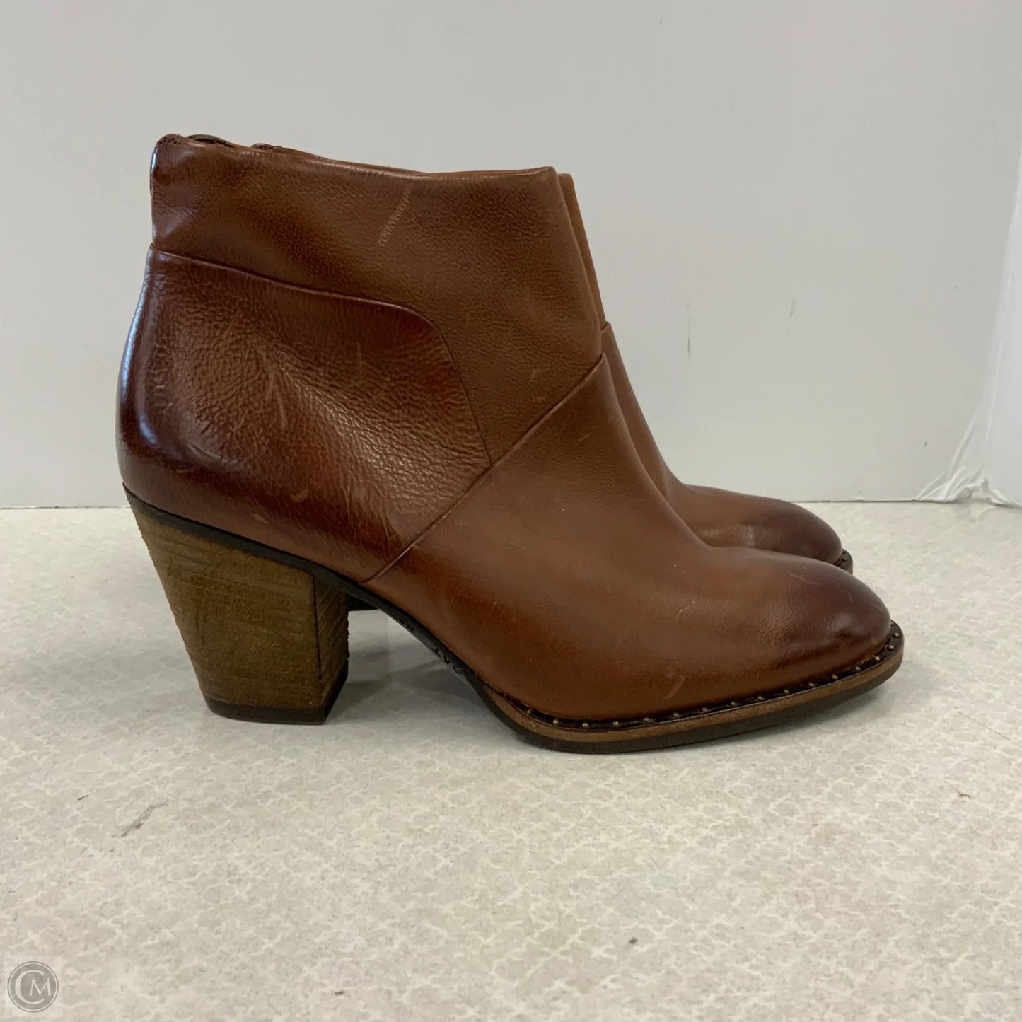 Boots Ankle Heels By Paul Green In Brown, Size: 8