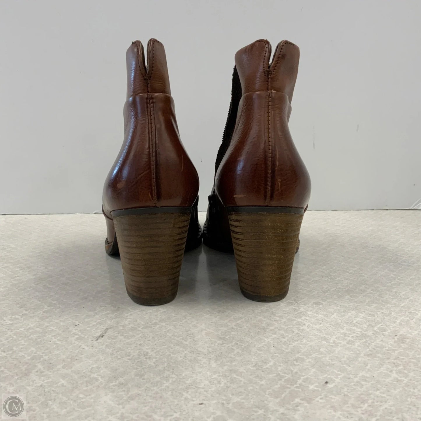 Boots Ankle Heels By Paul Green In Brown, Size: 8