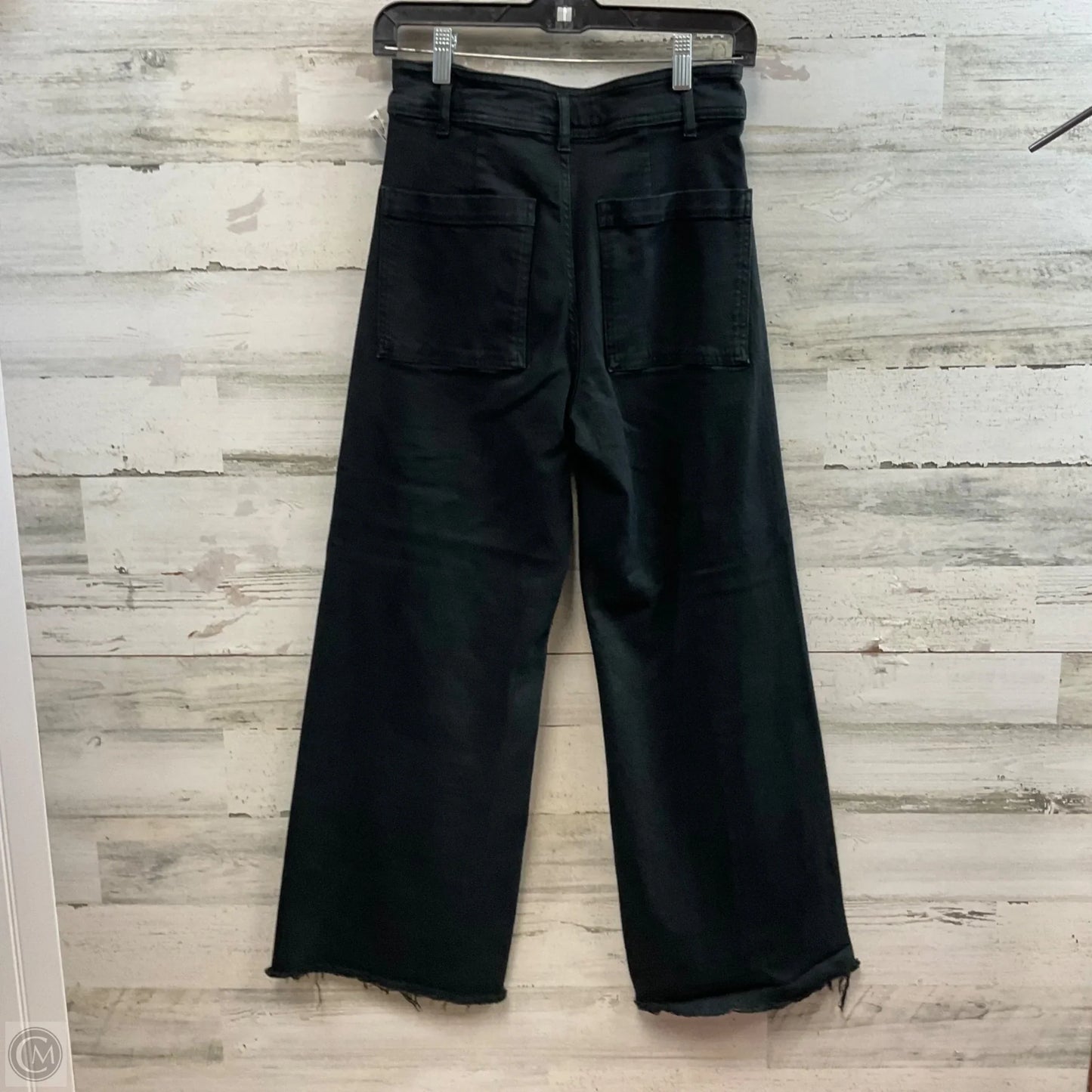 Jeans Wide Leg By Zara In Black Denim, Size: 4