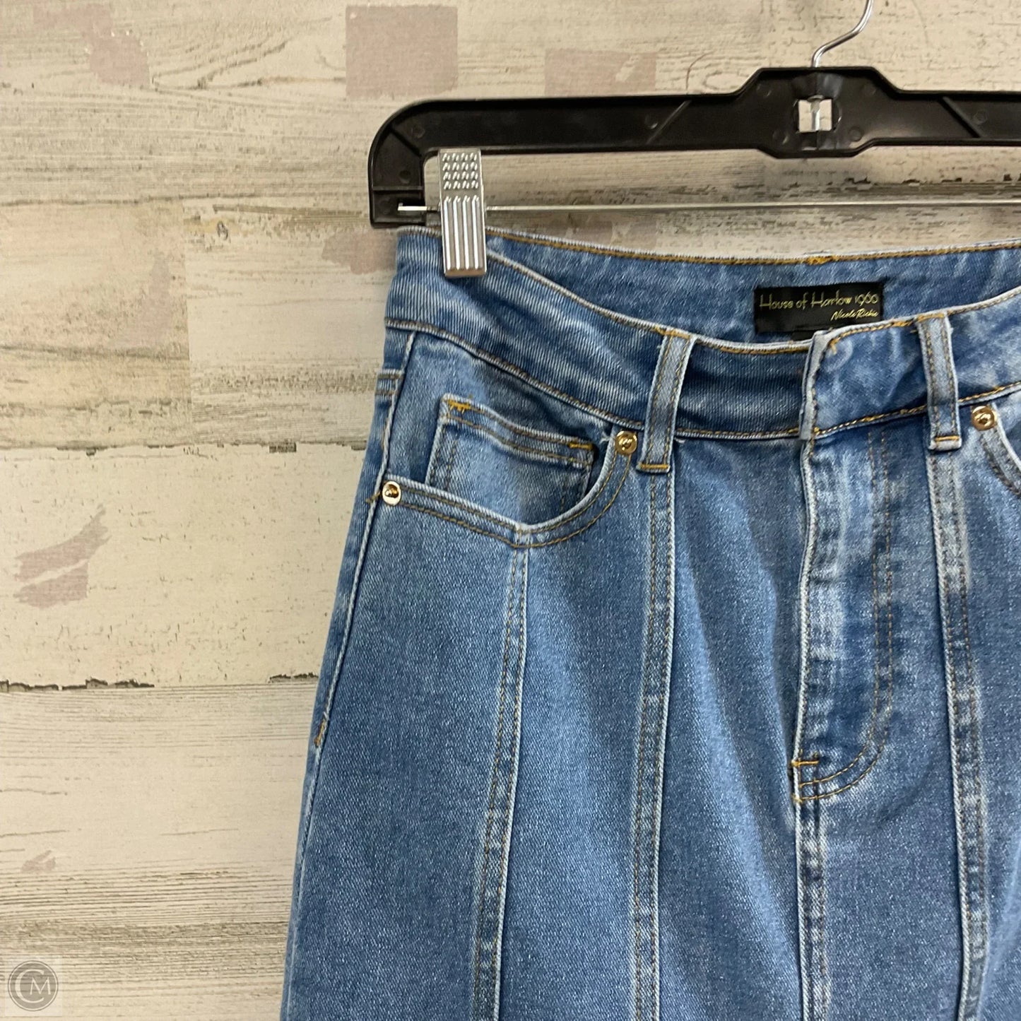 Skirt Midi By House Of Harlow In Blue Denim, Size: 6