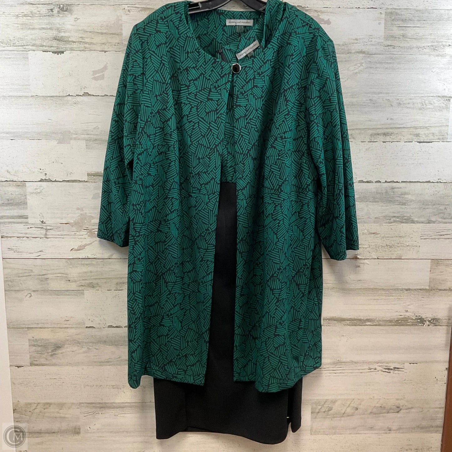Dress Set 2pc By Dannyandnicole In Black & Green, Size: 2x