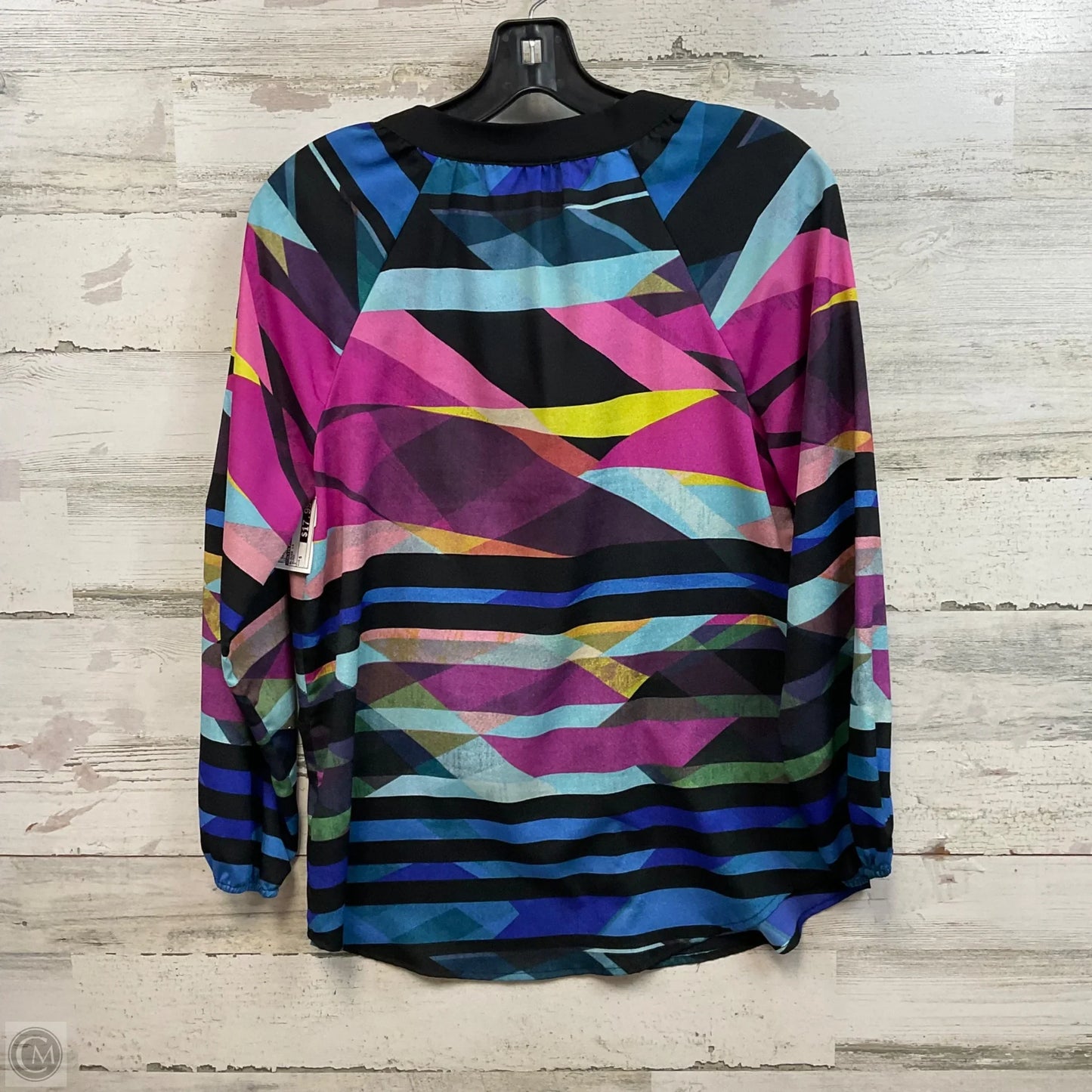 Blouse Long Sleeve By Calvin Klein In Black, Size: S