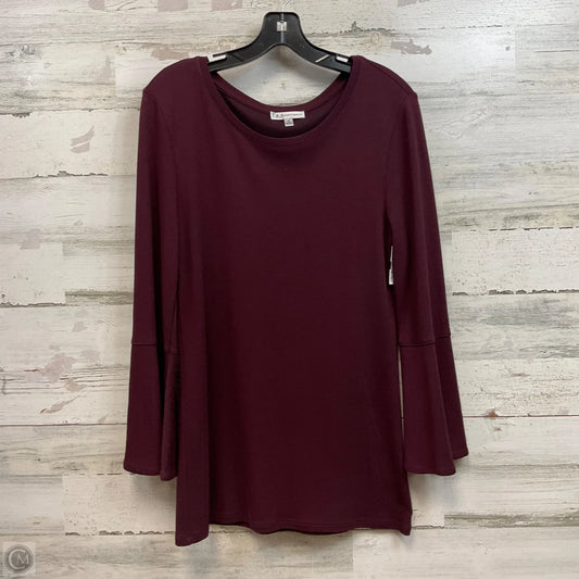 Top Long Sleeve Designer By Neiman Marcus In Maroon, Size: M