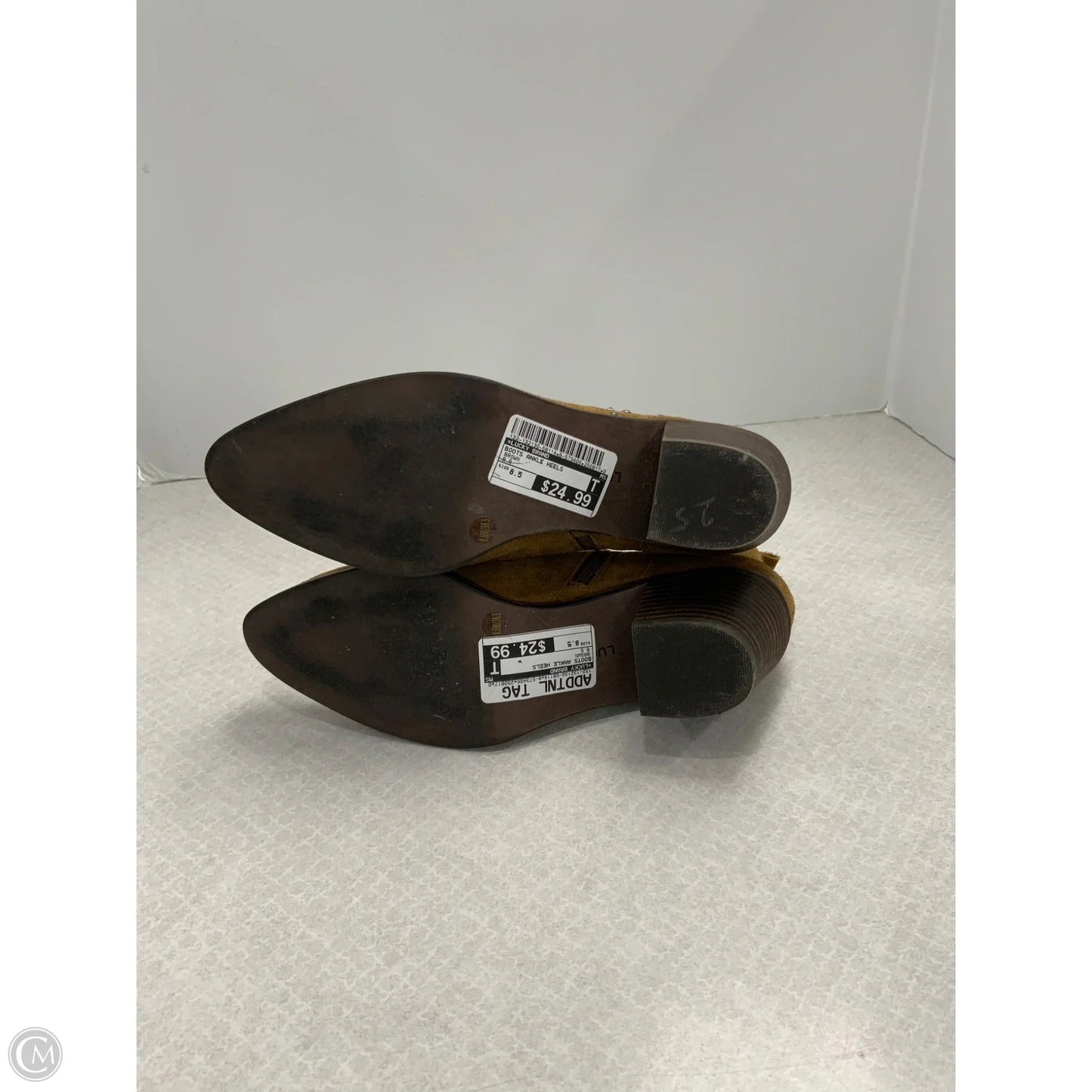 Boots Ankle Heels By Lucky Brand In Brown, Size: 8.5