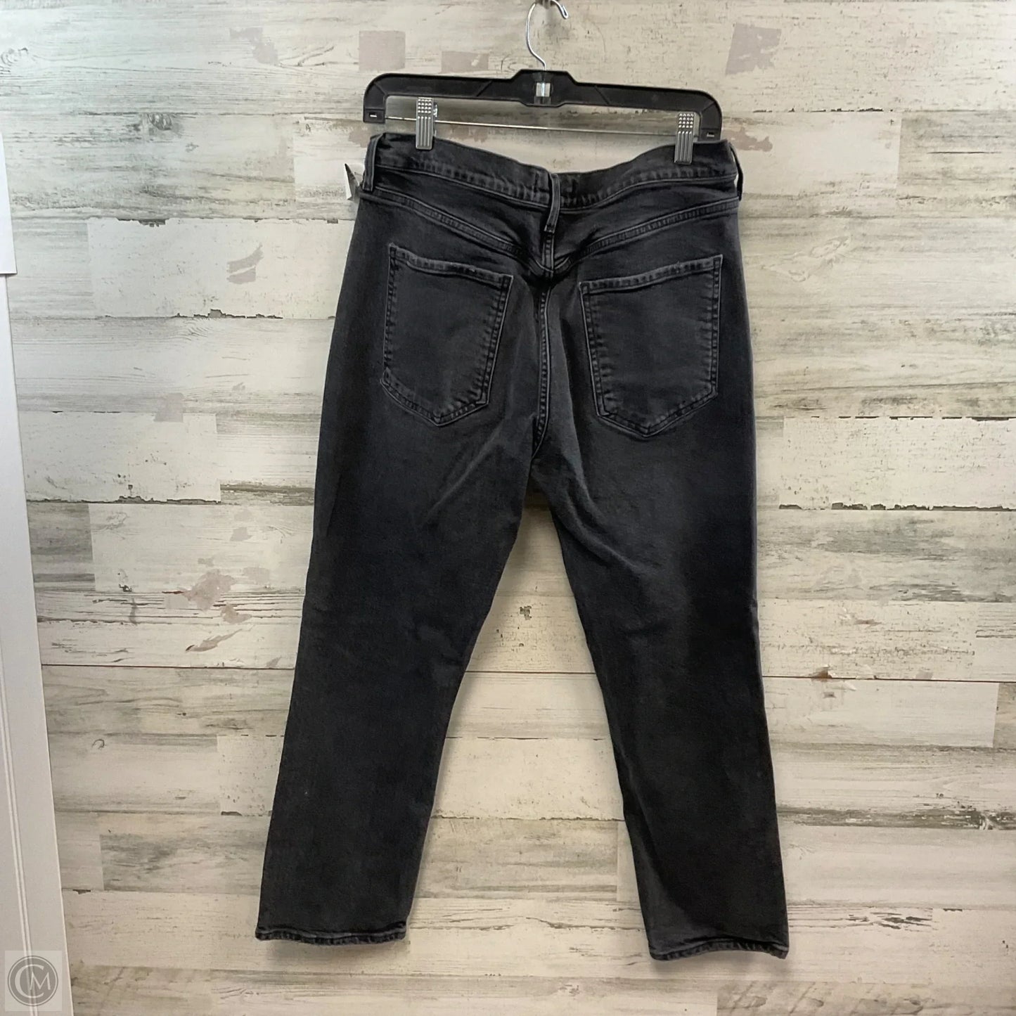 Jeans Straight By Agolde In Black Denim, Size: 14
