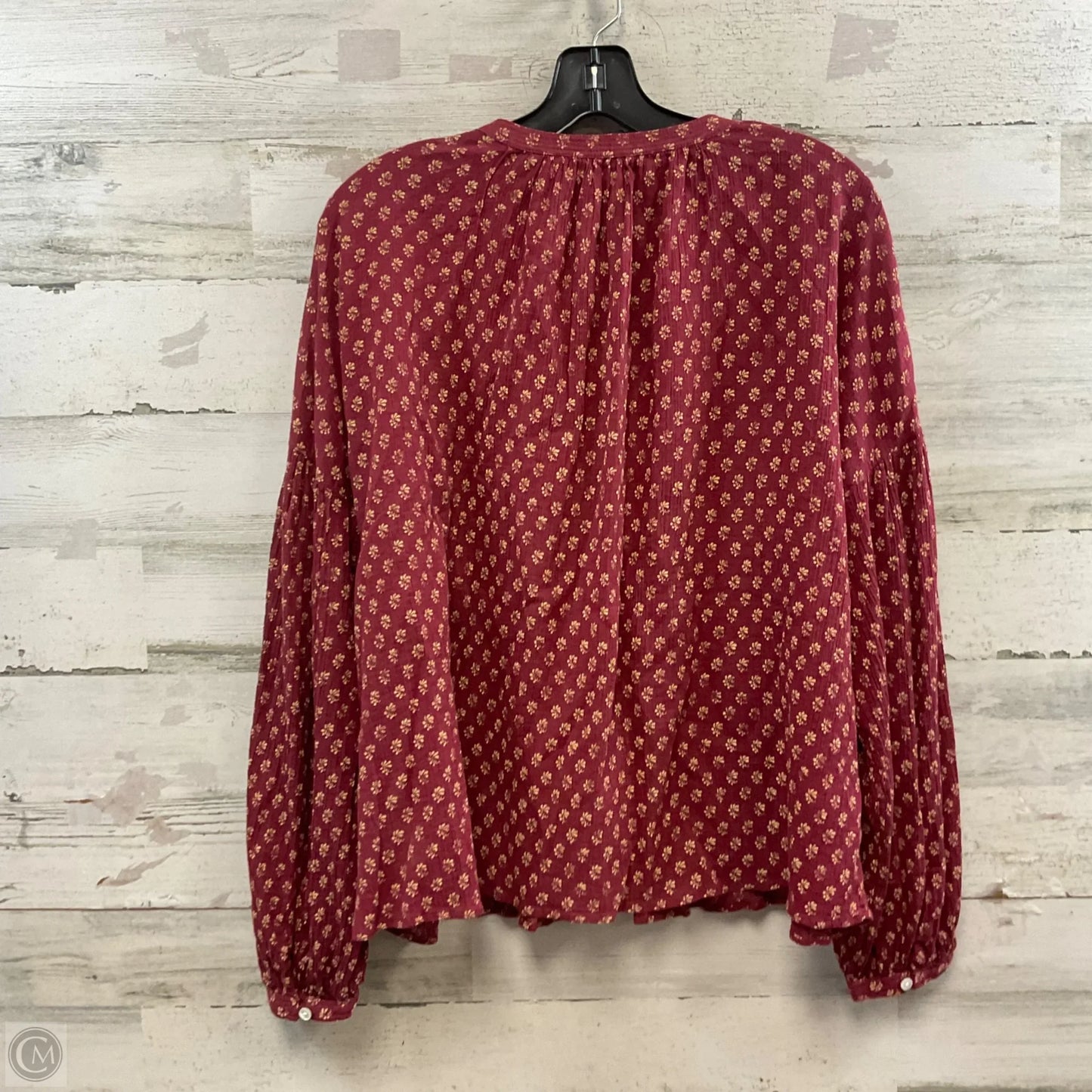 Blouse Long Sleeve By Polo Ralph Lauren In Red, Size: L
