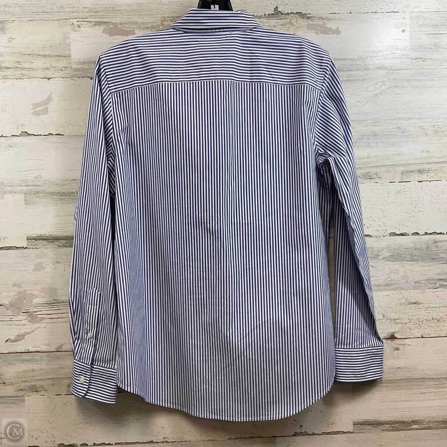 Blouse Long Sleeve By Lauren By Ralph Lauren In Blue, Size: M