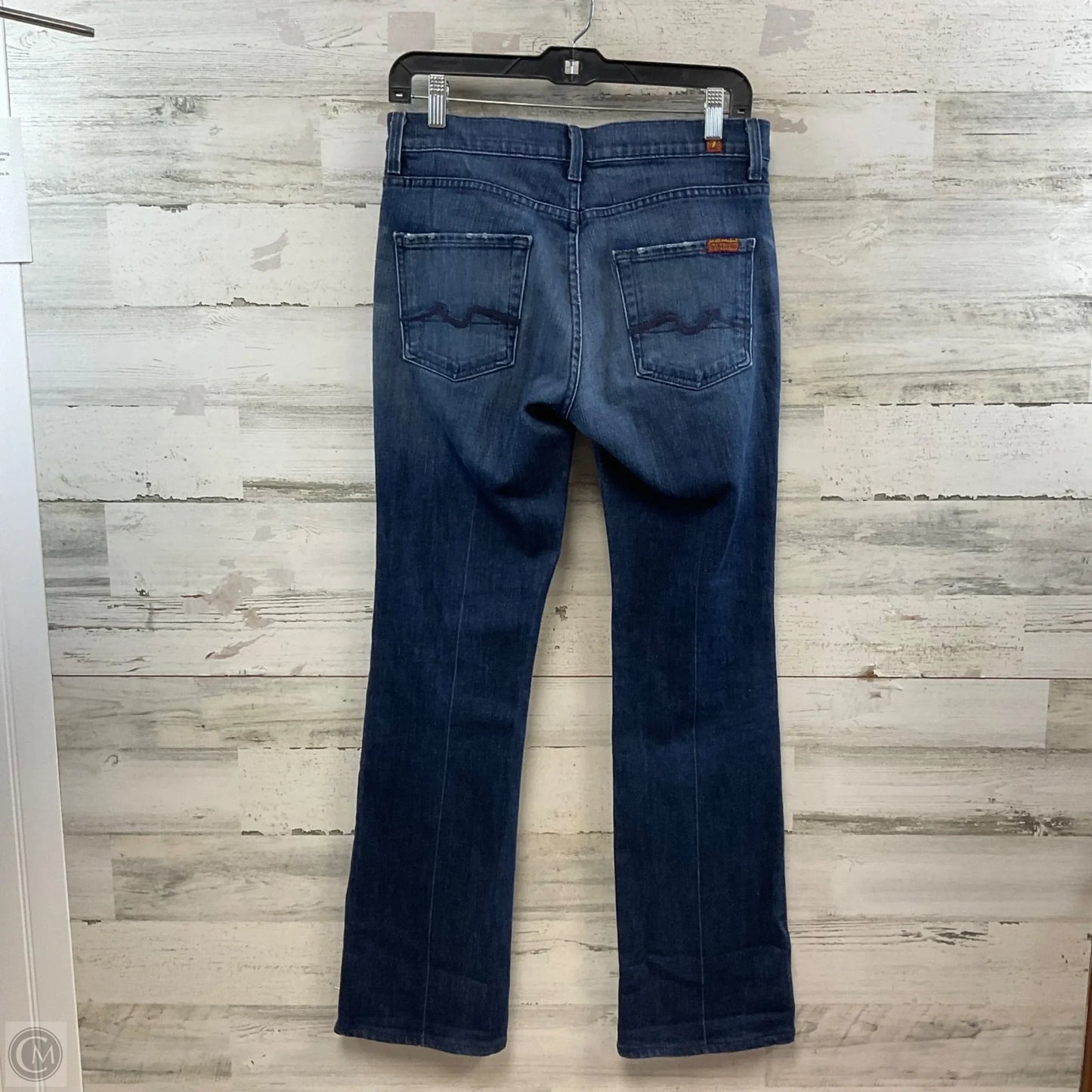 Jeans Boot Cut By 7 For All Mankind In Blue Denim, Size: 8