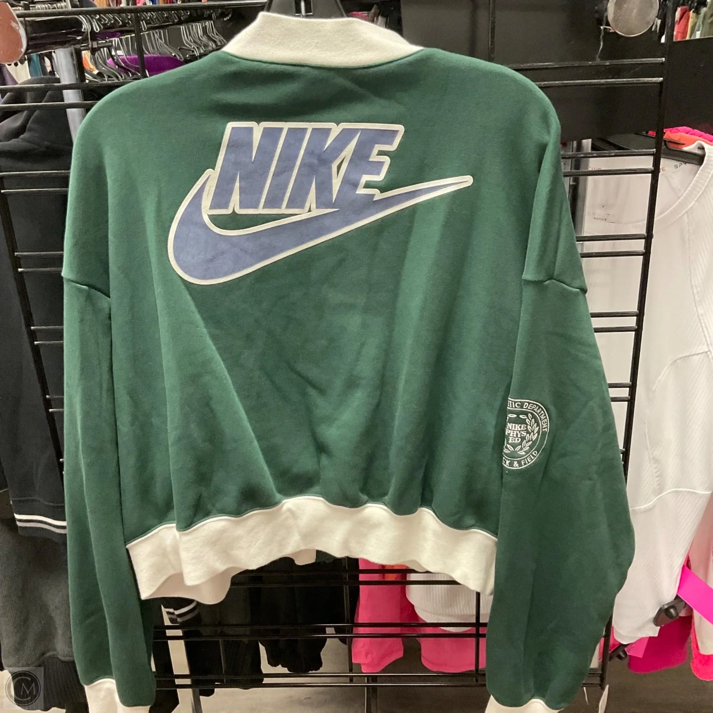 Athletic Jacket By Nike Apparel In Green, Size: L