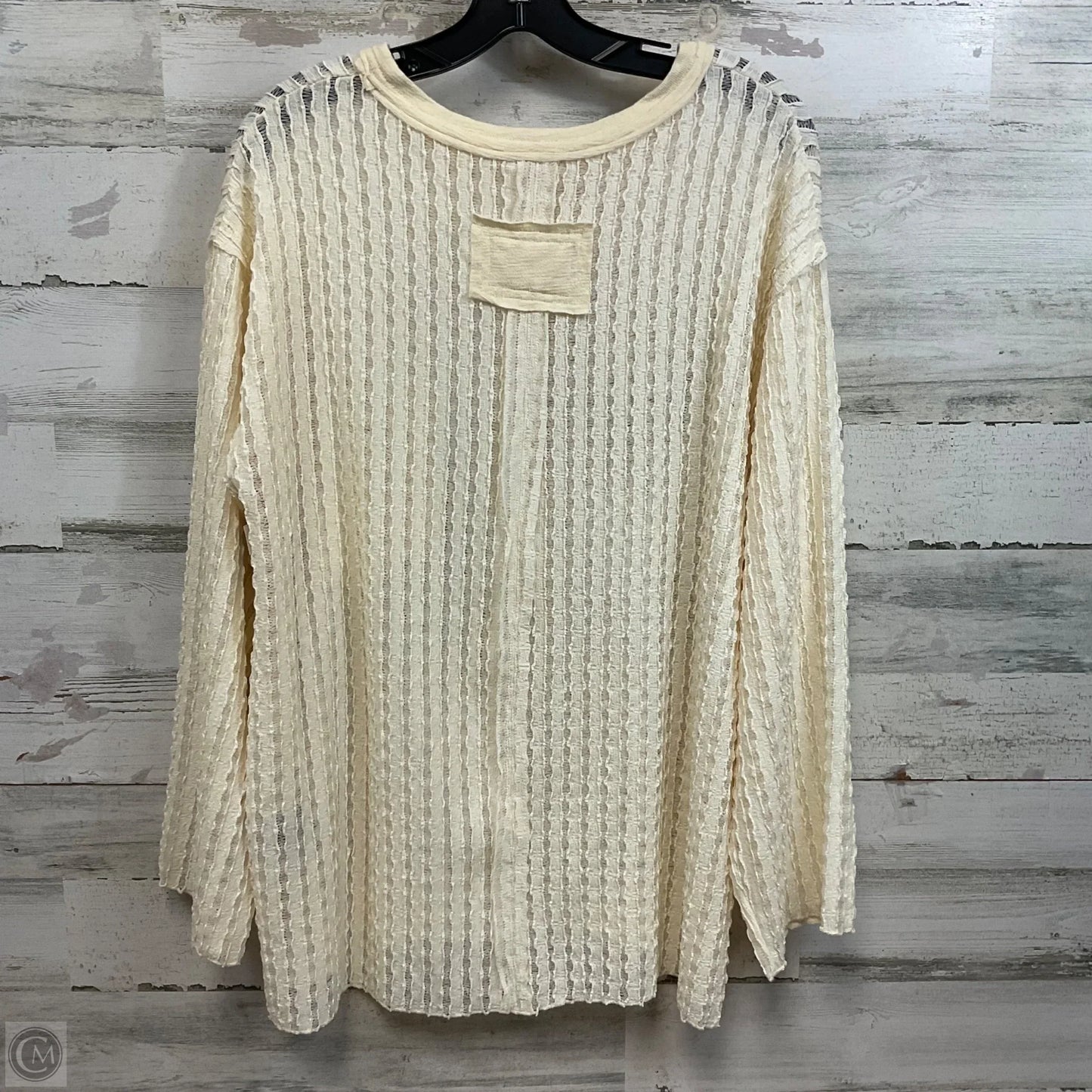 Top Long Sleeve By Pol In Cream, Size: M