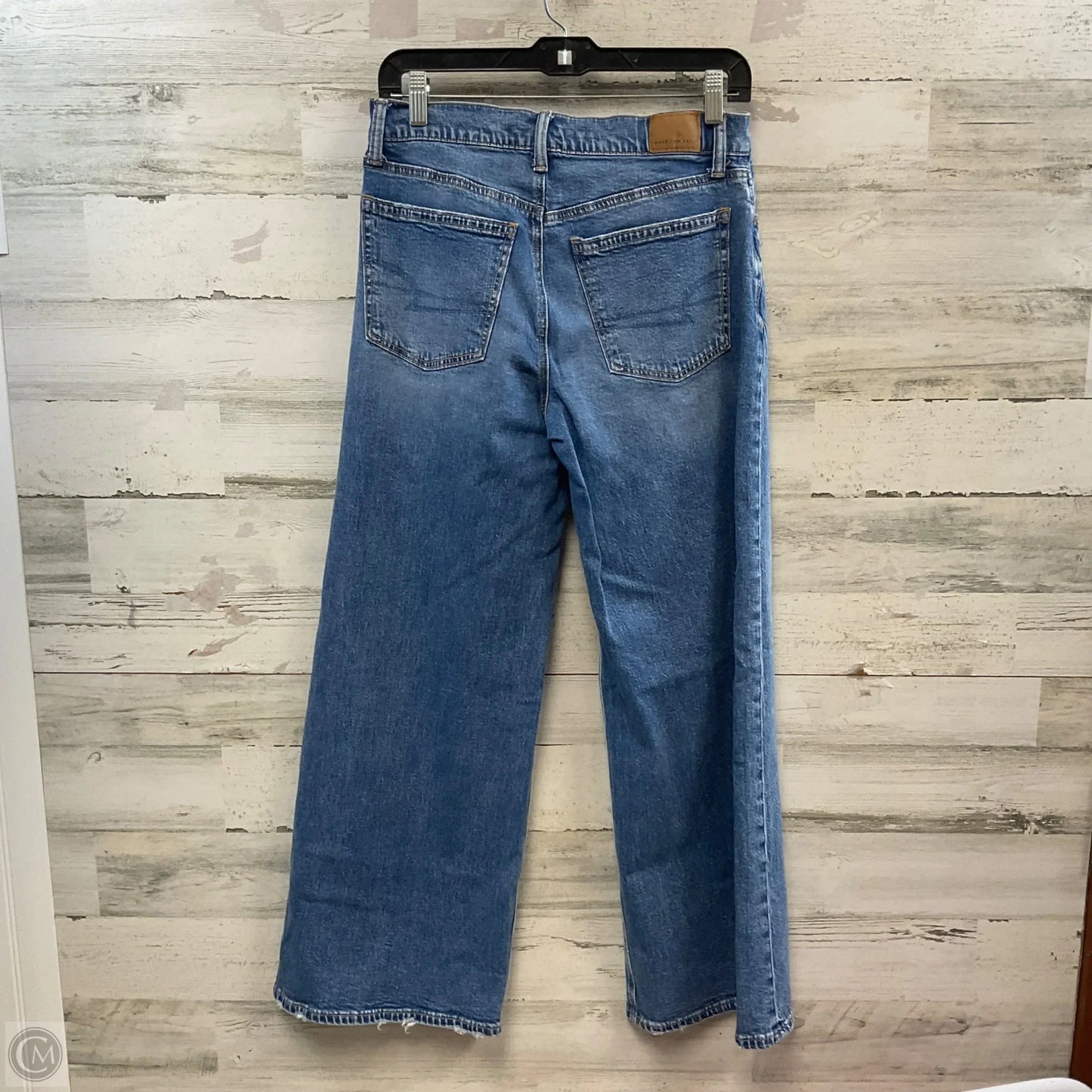 Jeans Wide Leg By American Eagle In Blue Denim, Size: 4