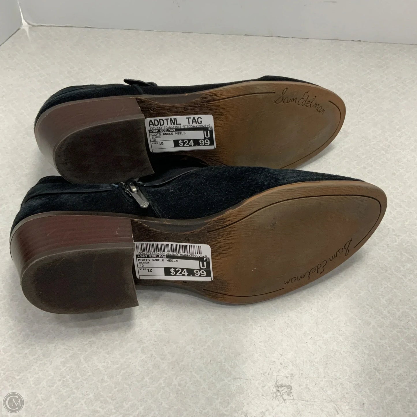 Boots Ankle Heels By Sam Edelman In Black, Size: 10