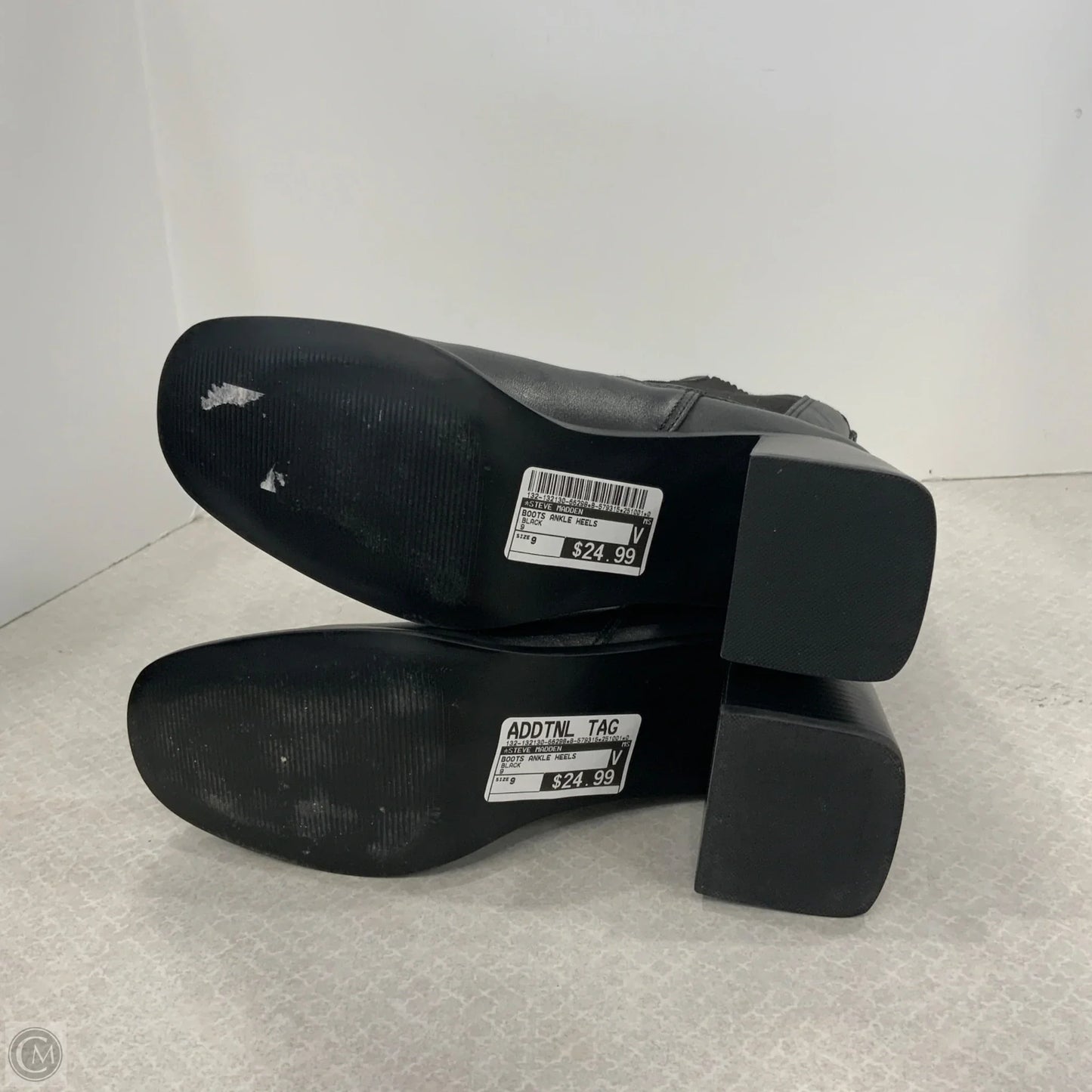Boots Ankle Heels By Steve Madden In Black, Size: 9