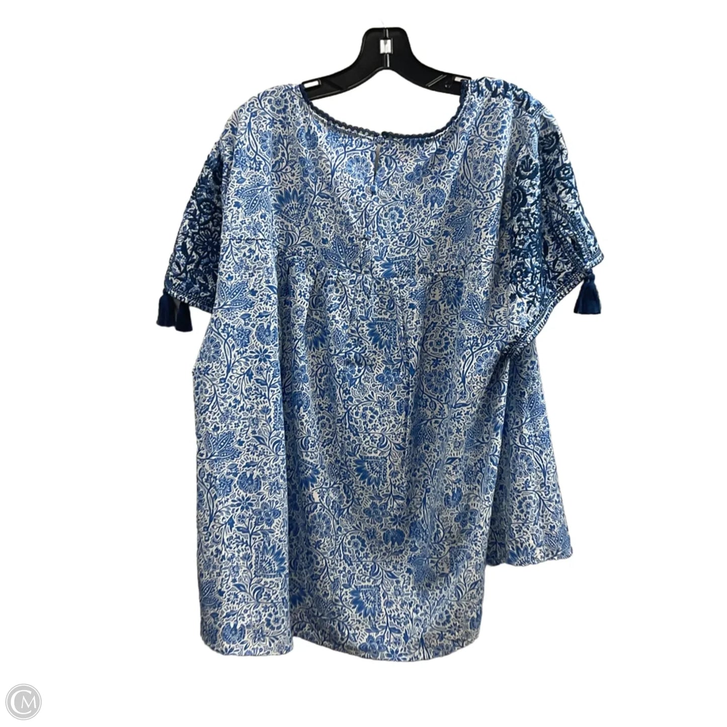 Top Short Sleeve By Savanna Jane In Blue, Size: 3x
