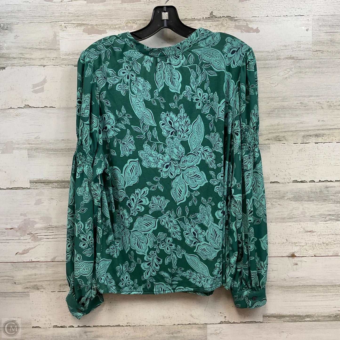 Blouse Long Sleeve By Loft In Green, Size: Xl