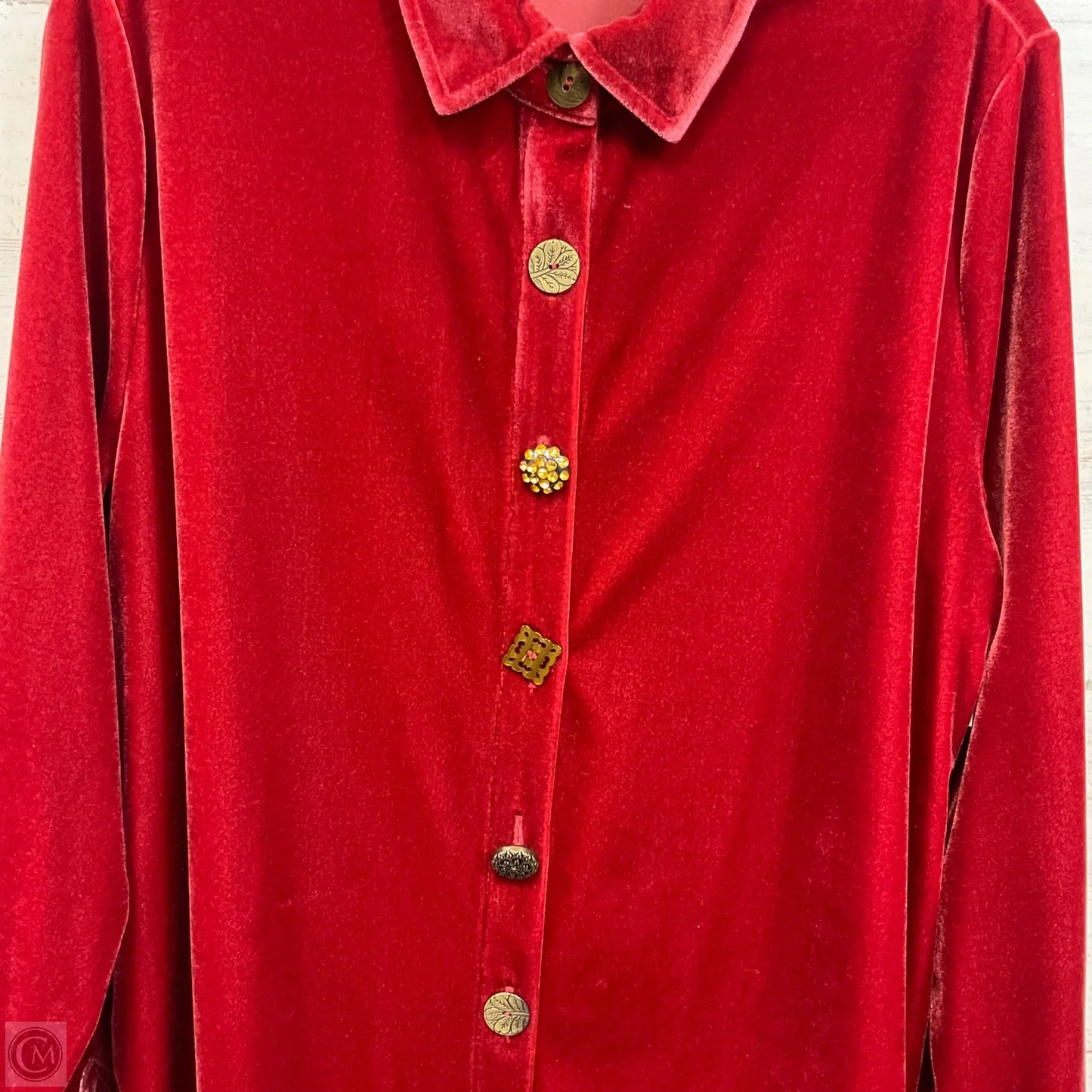 Blouse Long Sleeve By Soft Surroundings In Red, Size: L