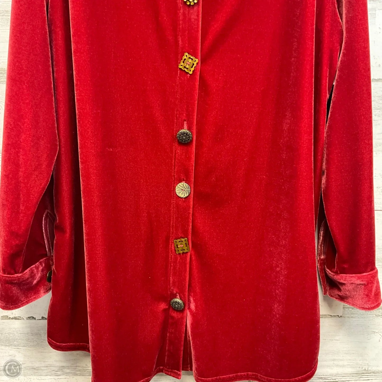 Blouse Long Sleeve By Soft Surroundings In Red, Size: L