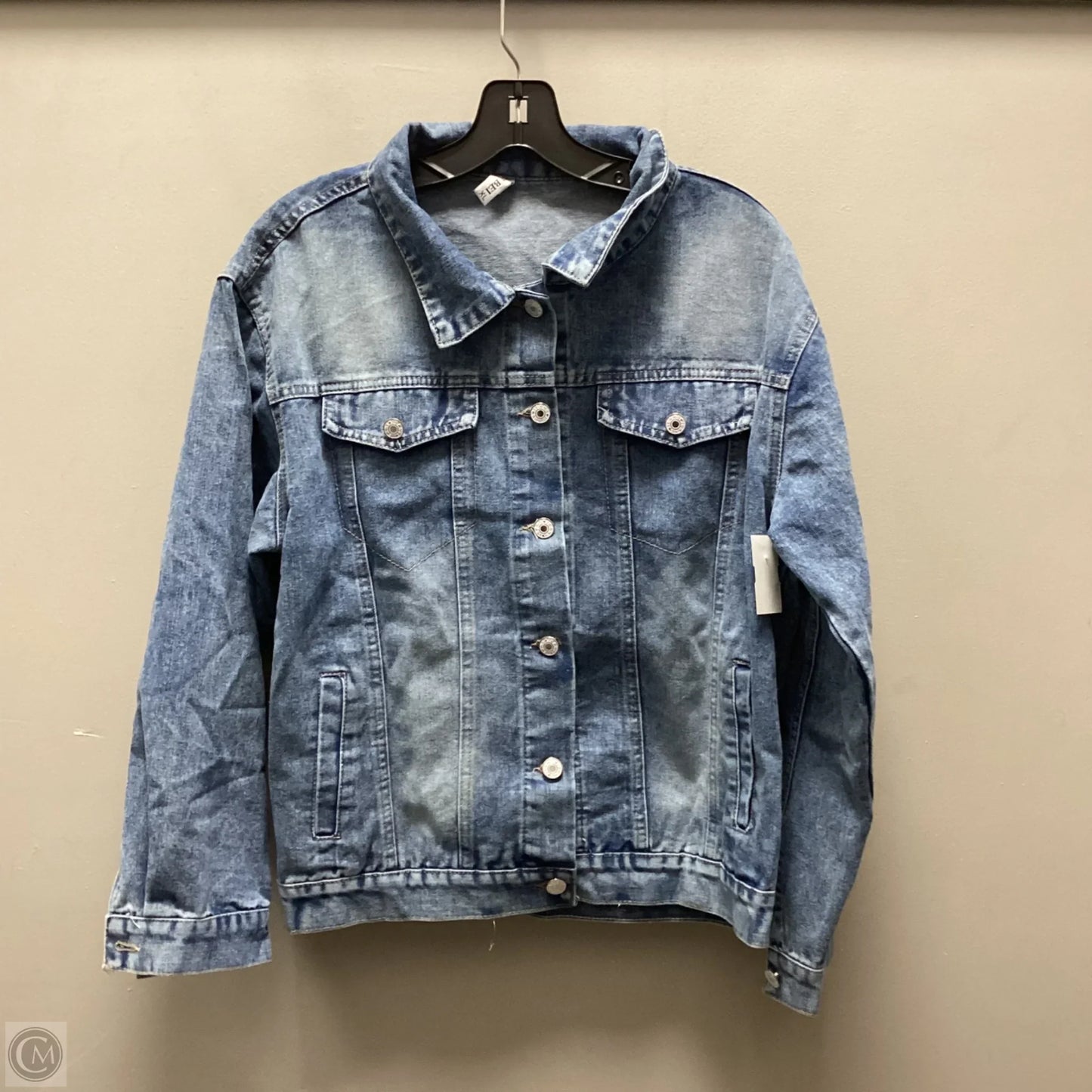 Jacket Denim By Bei Bei In Blue Denim, Size: Xl