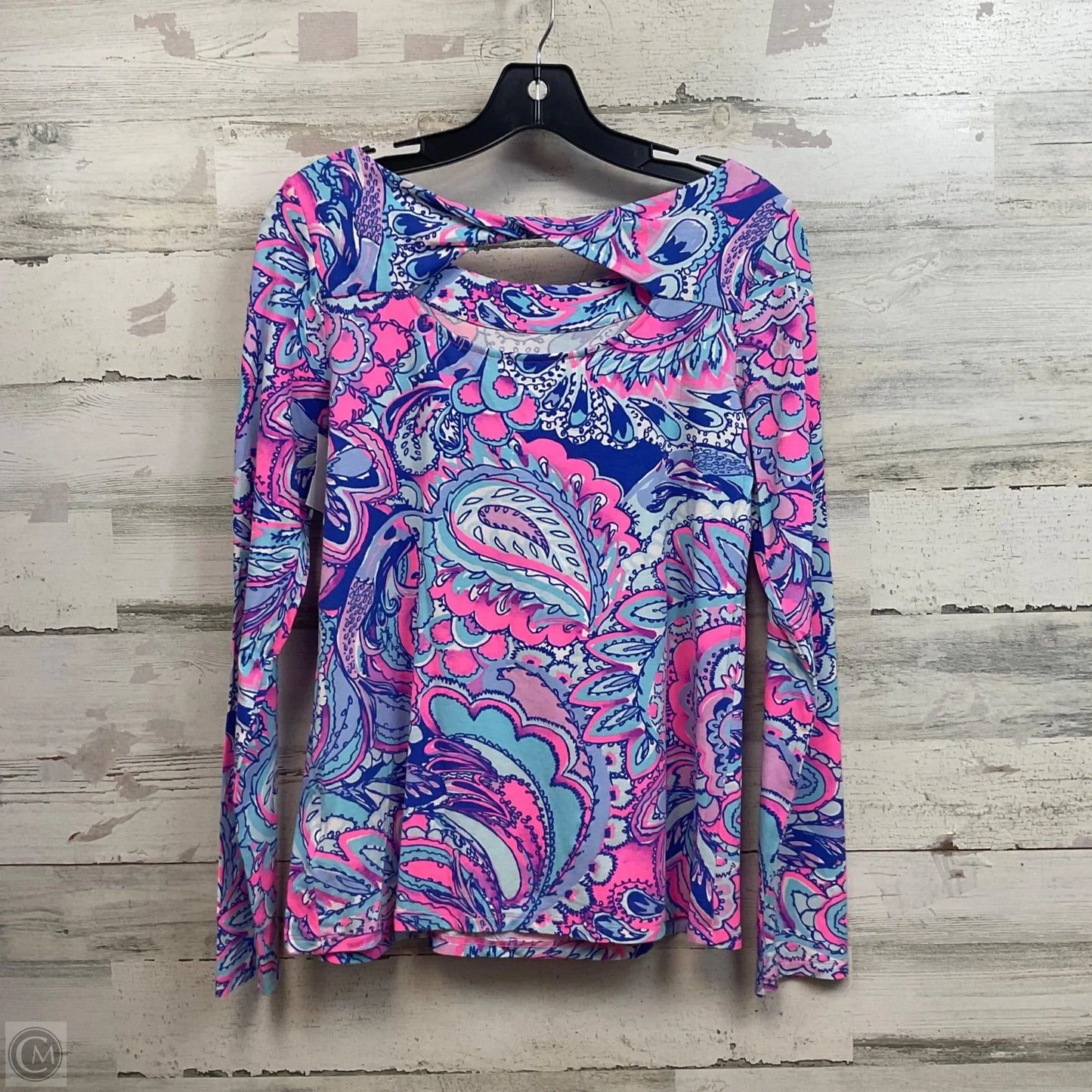 Top Long Sleeve By Lilly Pulitzer In Blue & Pink, Size: M