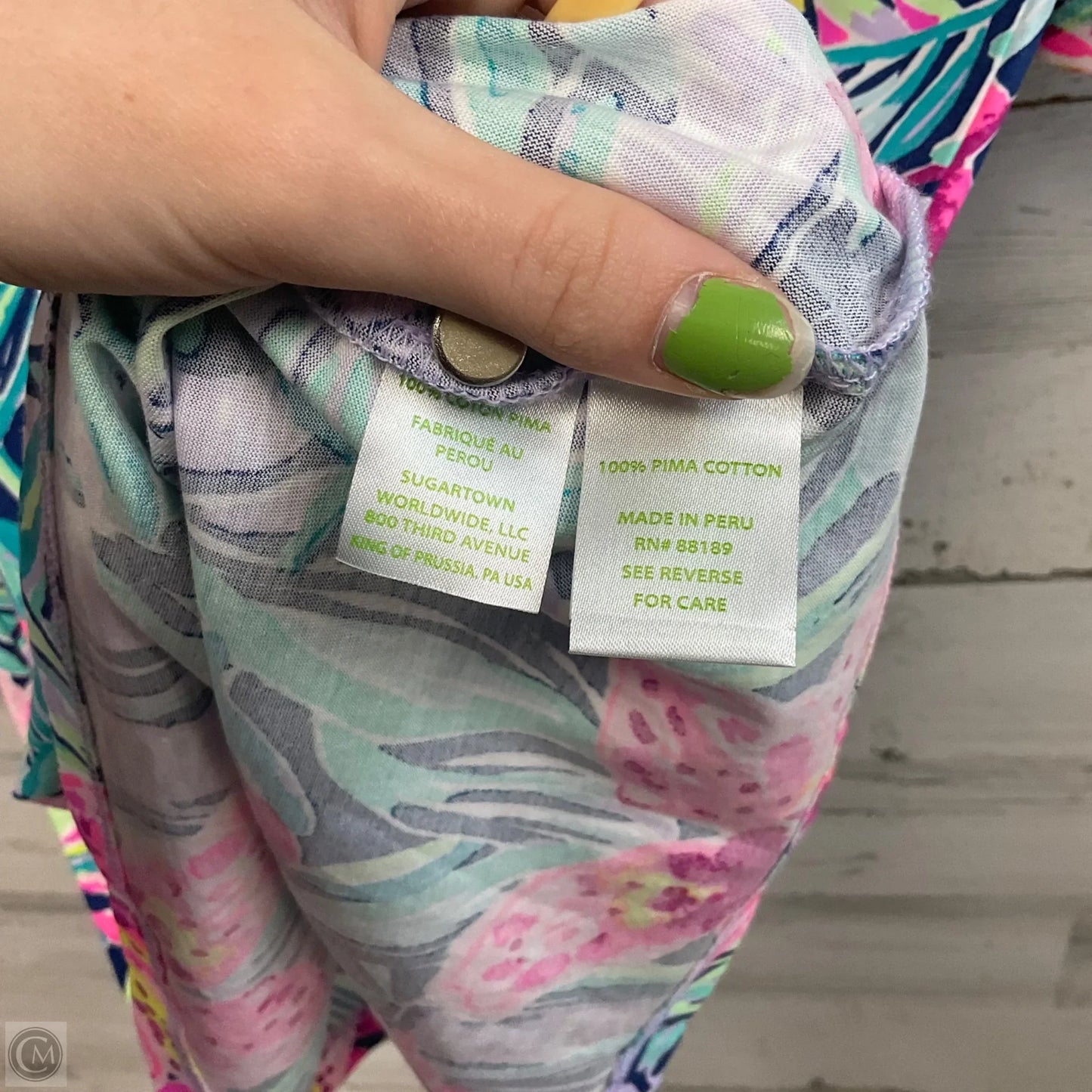 Dress Casual Short By Lilly Pulitzer In Green & Pink, Size: M