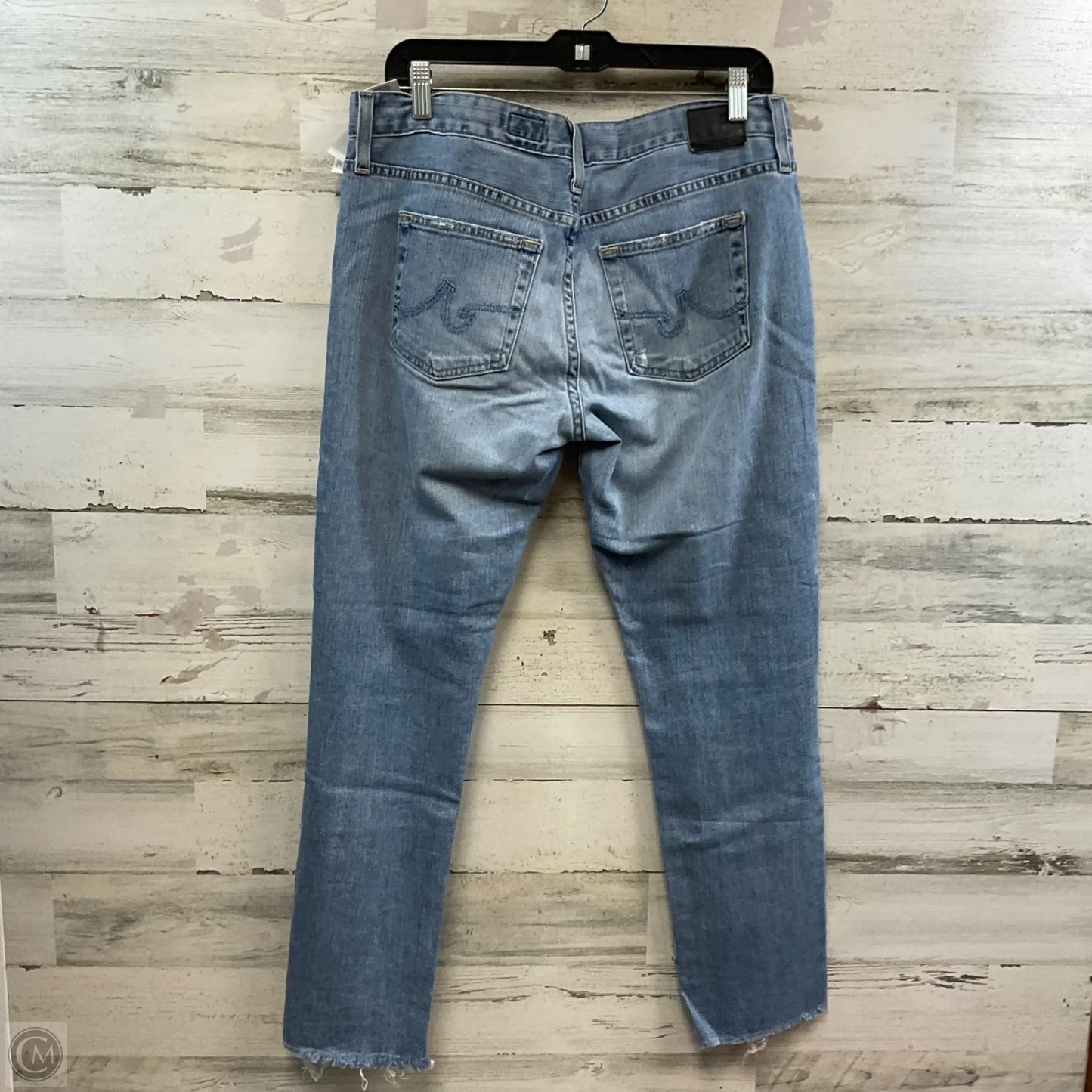 Jeans Straight By Ag Jeans In Blue Denim, Size: 8