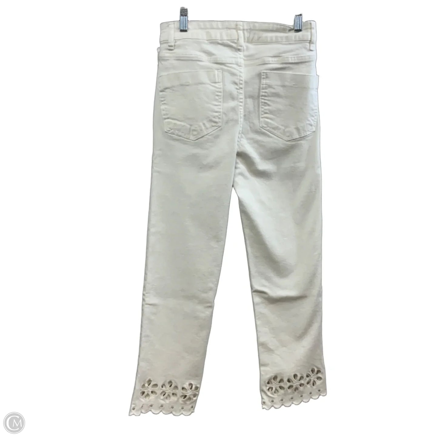 Jeans Cropped By Oat In White Denim, Size: 4