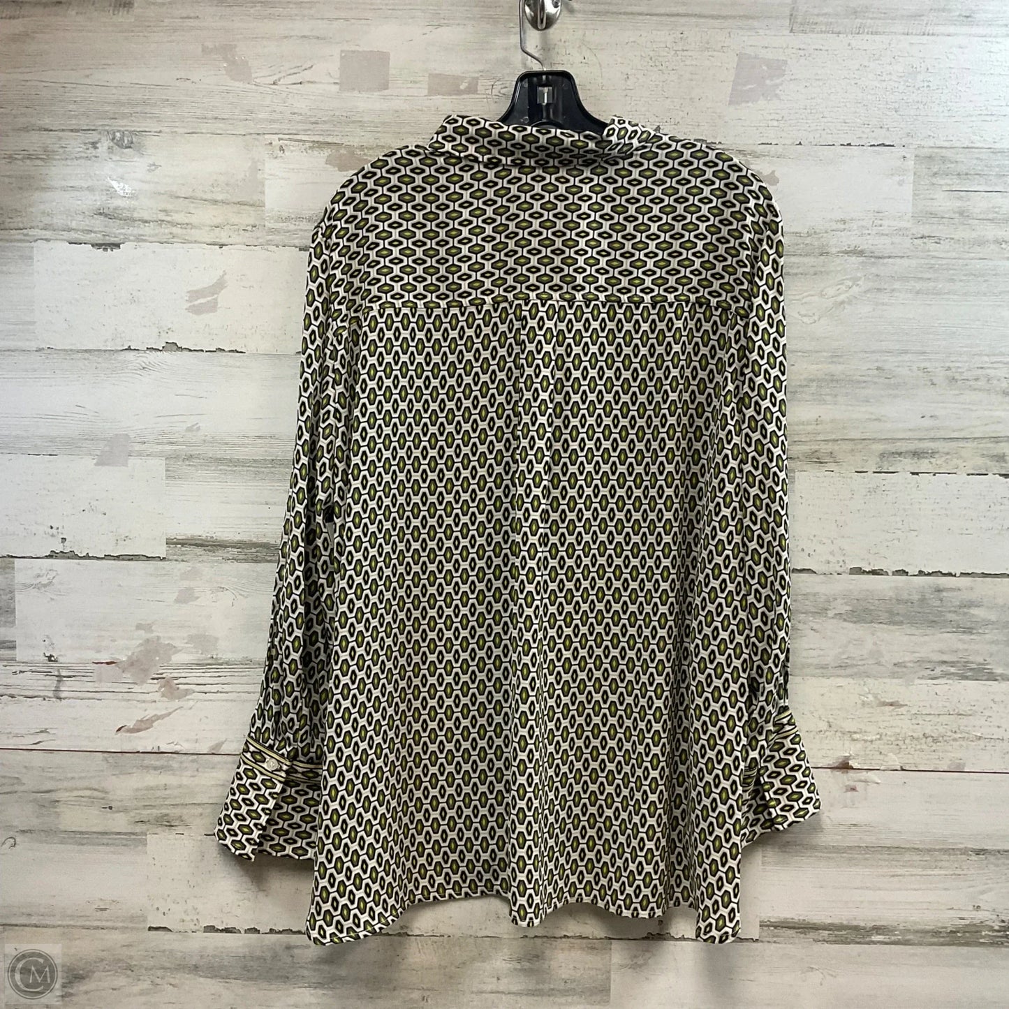 Top Long Sleeve By Max Studio In Green & Yellow, Size: 2x