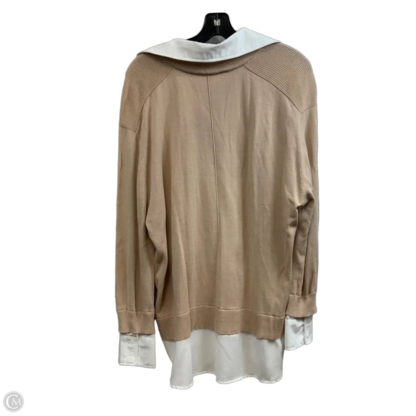 Top Long Sleeve By MEL & LISA In Tan & White, Size: Xl