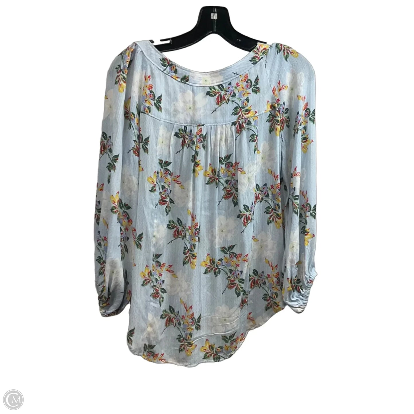 Top 3/4 Sleeve By Maeve In Blue & White, Size: S