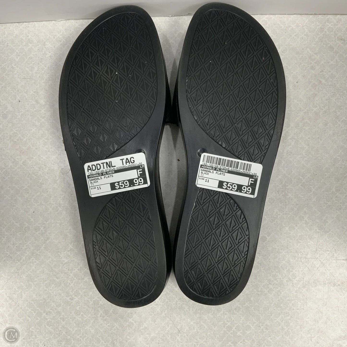 Sandals Flats By Donald Pliner In Black, Size: 11