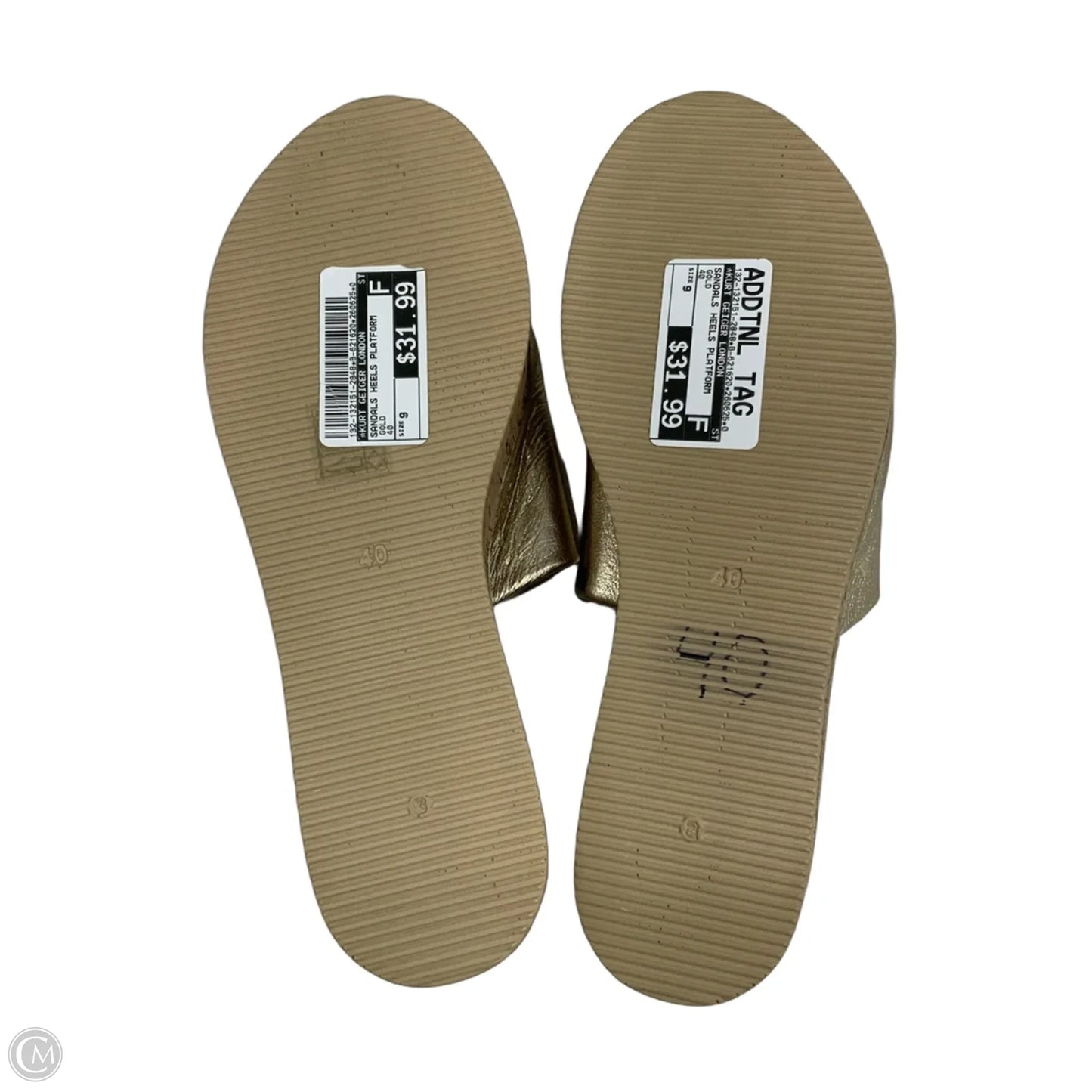 Sandals Heels Platform By Kurt Geiger London In Gold, Size: 9