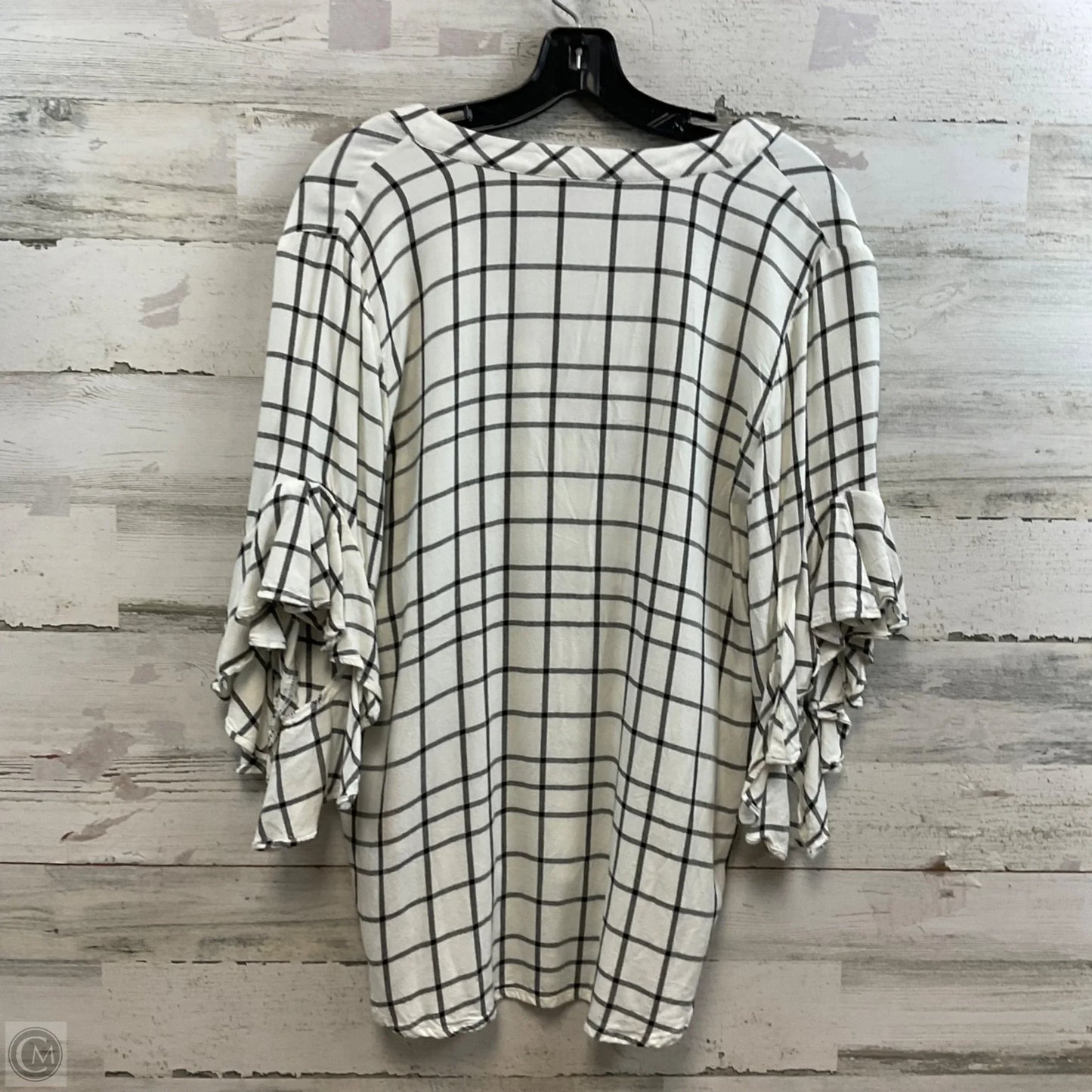 Top Short Sleeve By Vince Camuto In Black & White, Size: M