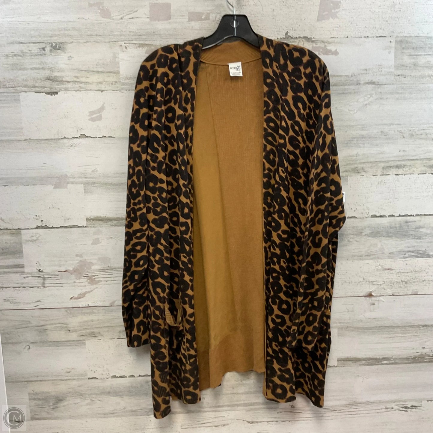 Cardigan By Terra & Sky In Animal Print, Size: 2x