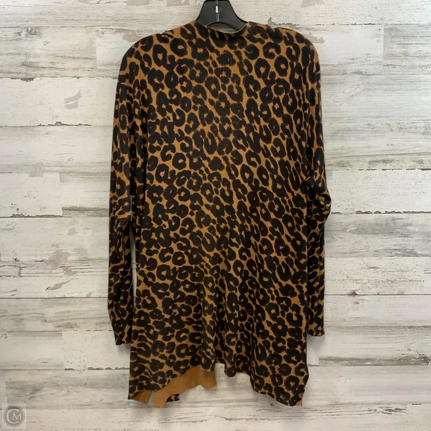 Cardigan By Terra & Sky In Animal Print, Size: 2x