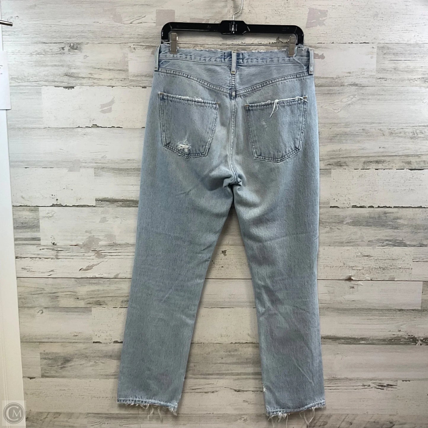 Jeans Straight By Agolde In Blue Denim, Size: 4