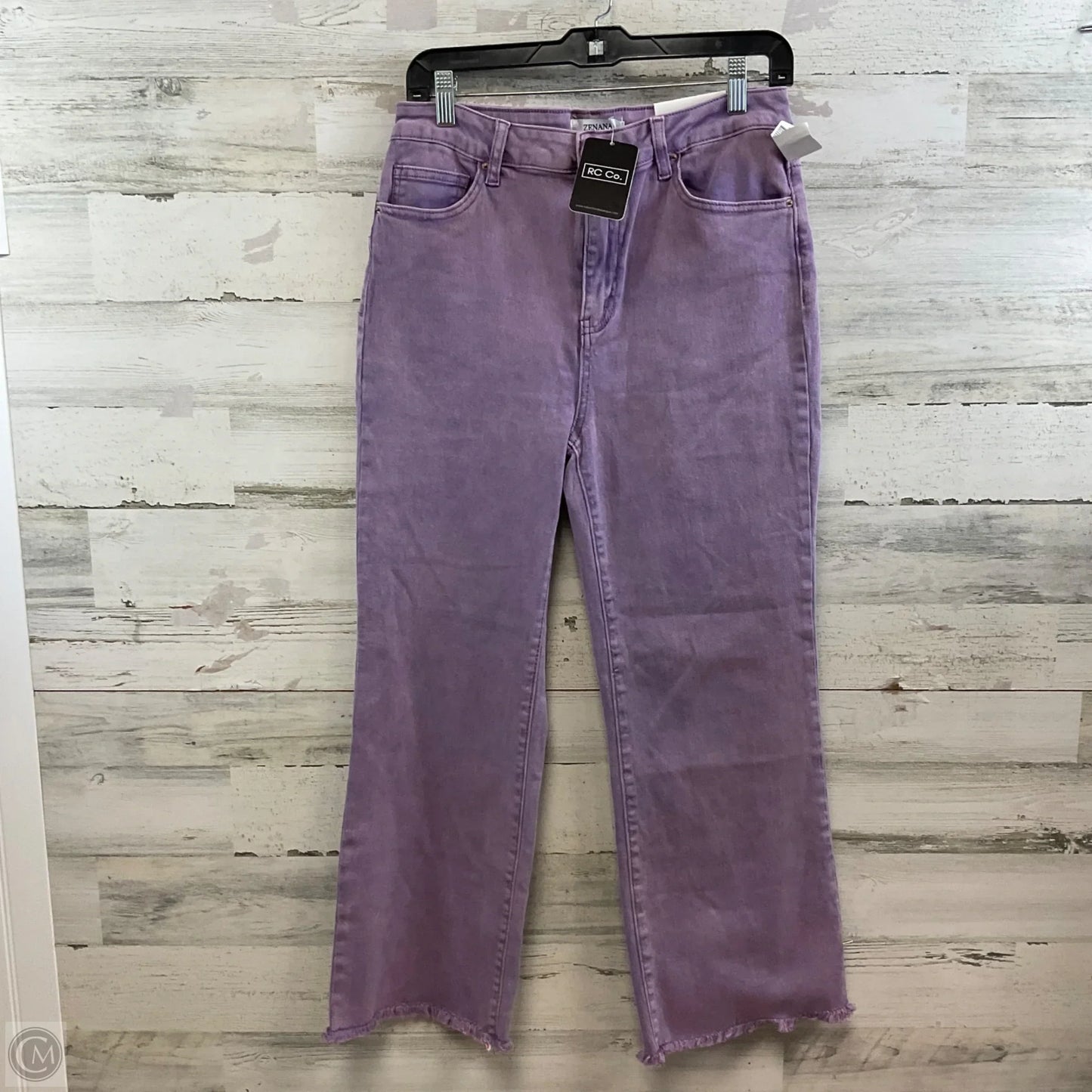 Jeans Straight By Zenana Outfitters In Purple, Size: L