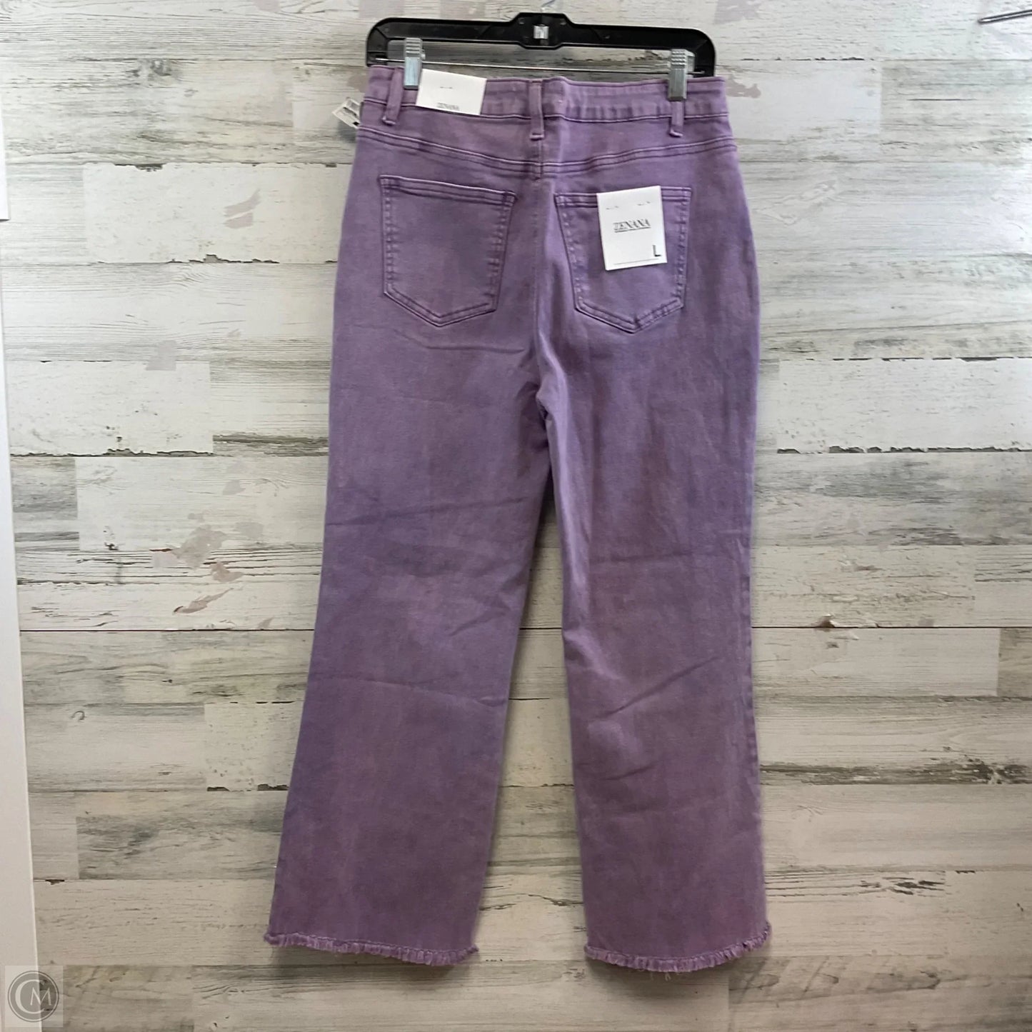 Jeans Straight By Zenana Outfitters In Purple, Size: L