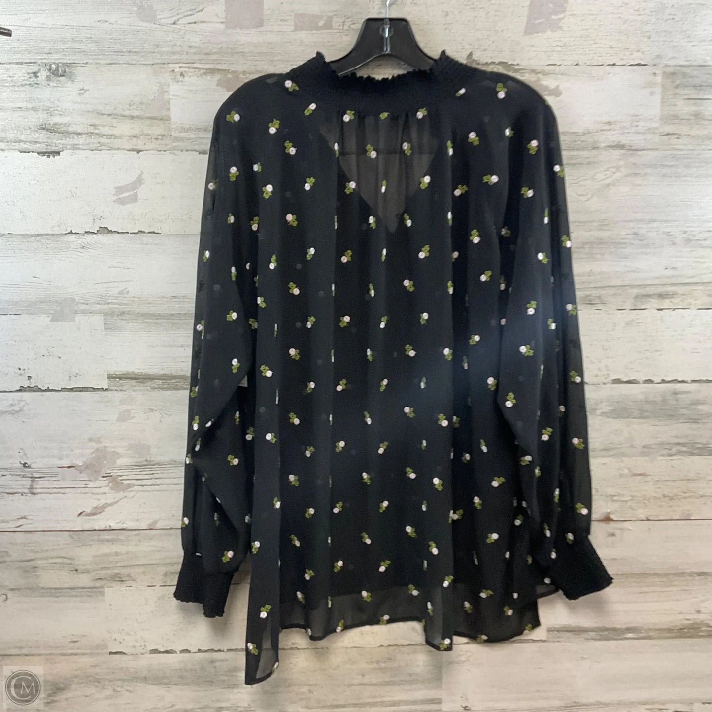 Blouse Long Sleeve By Cabi In Black, Size: L
