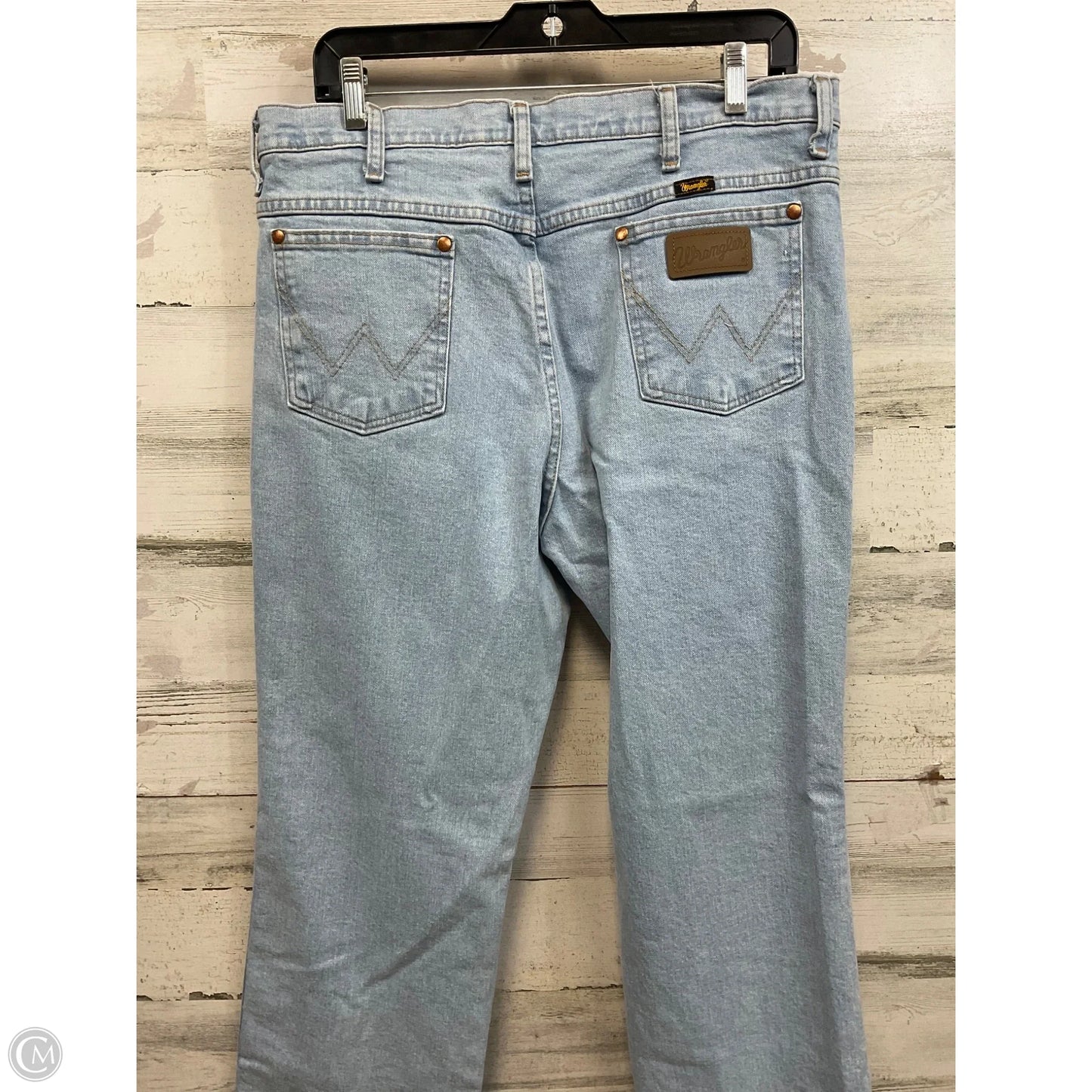 Jeans Straight By Wrangler In Blue Denim, Size: 18