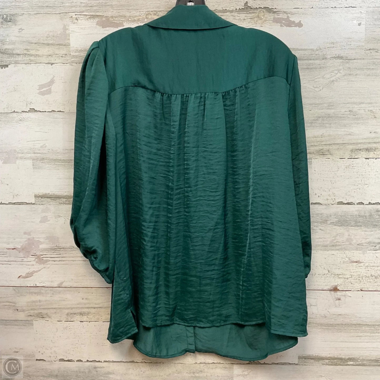 Blouse Short Sleeve By Vince Camuto In Green, Size: 2x