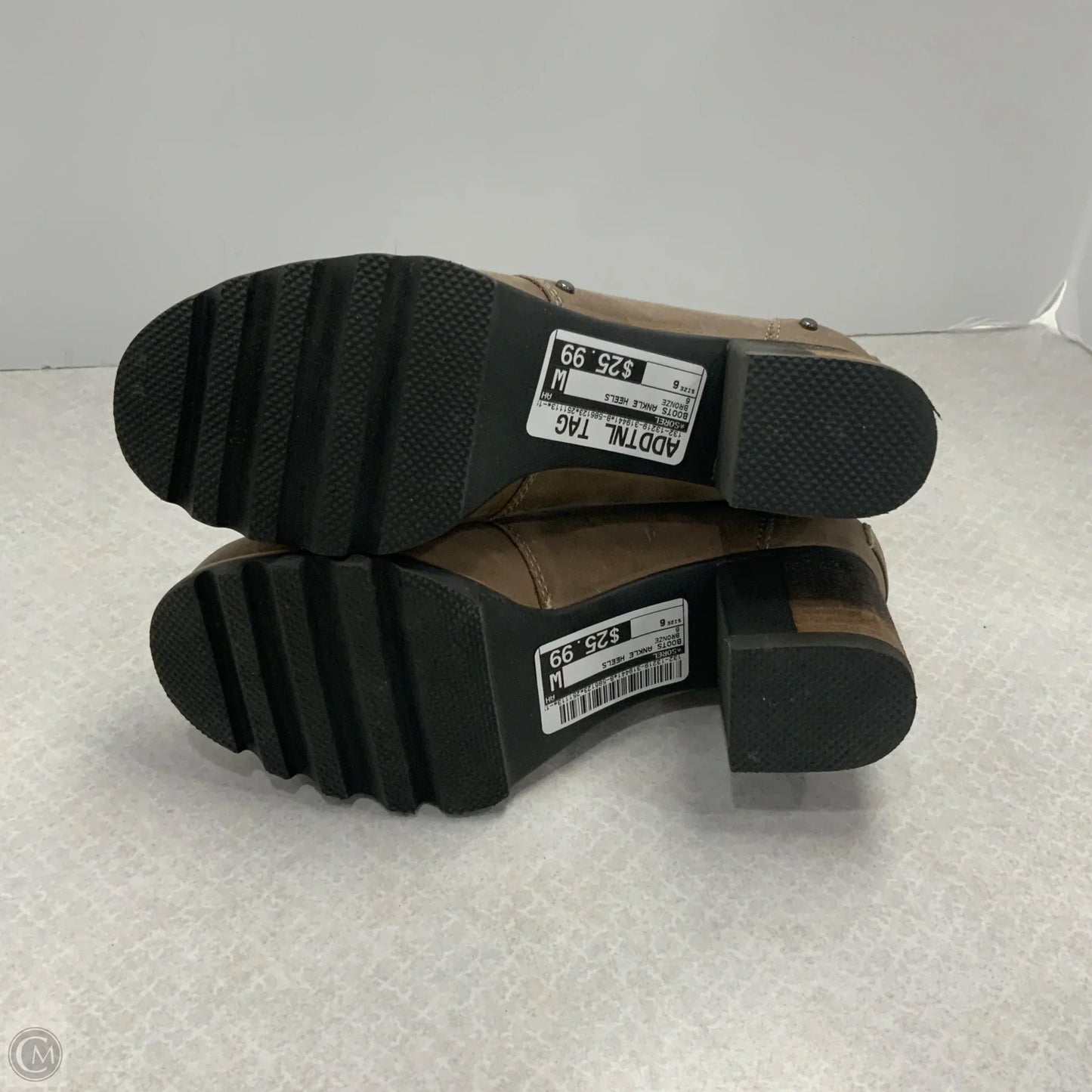 Boots Ankle Heels By Sorel In Bronze, Size: 6