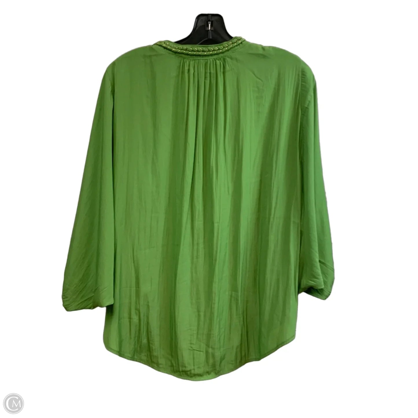 Blouse 3/4 Sleeve By Chicos In Green, Size: M