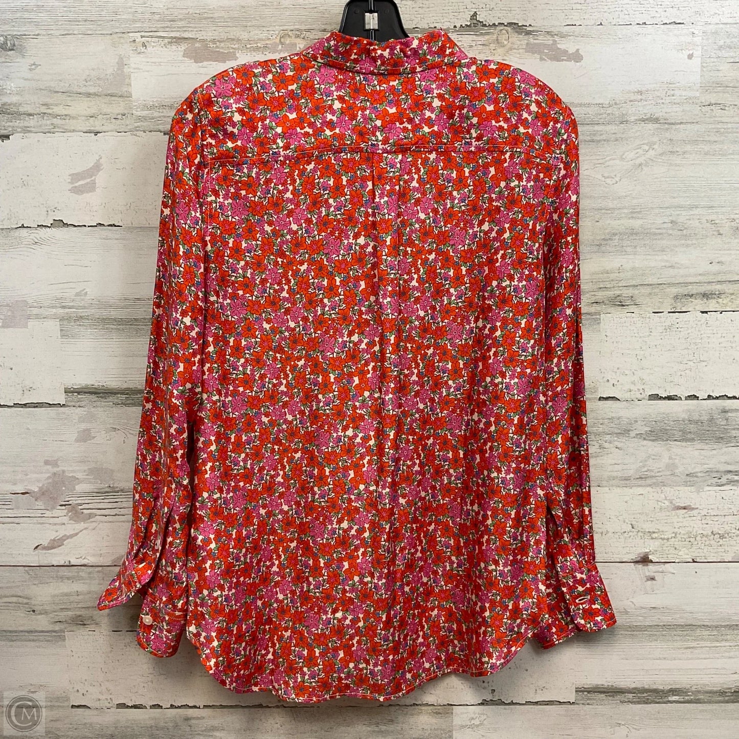 Blouse Long Sleeve By J. Crew In Red, Size: S