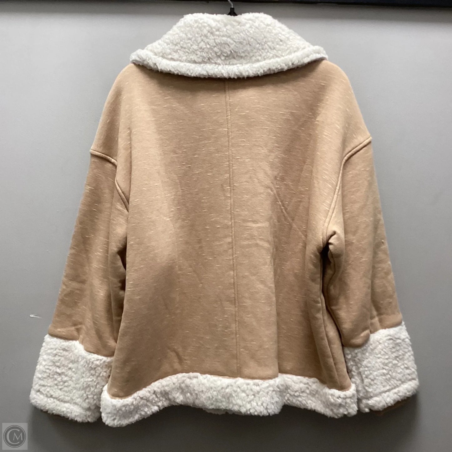 Coat Faux Fur & Sherpa By Cabi In Tan, Size: L