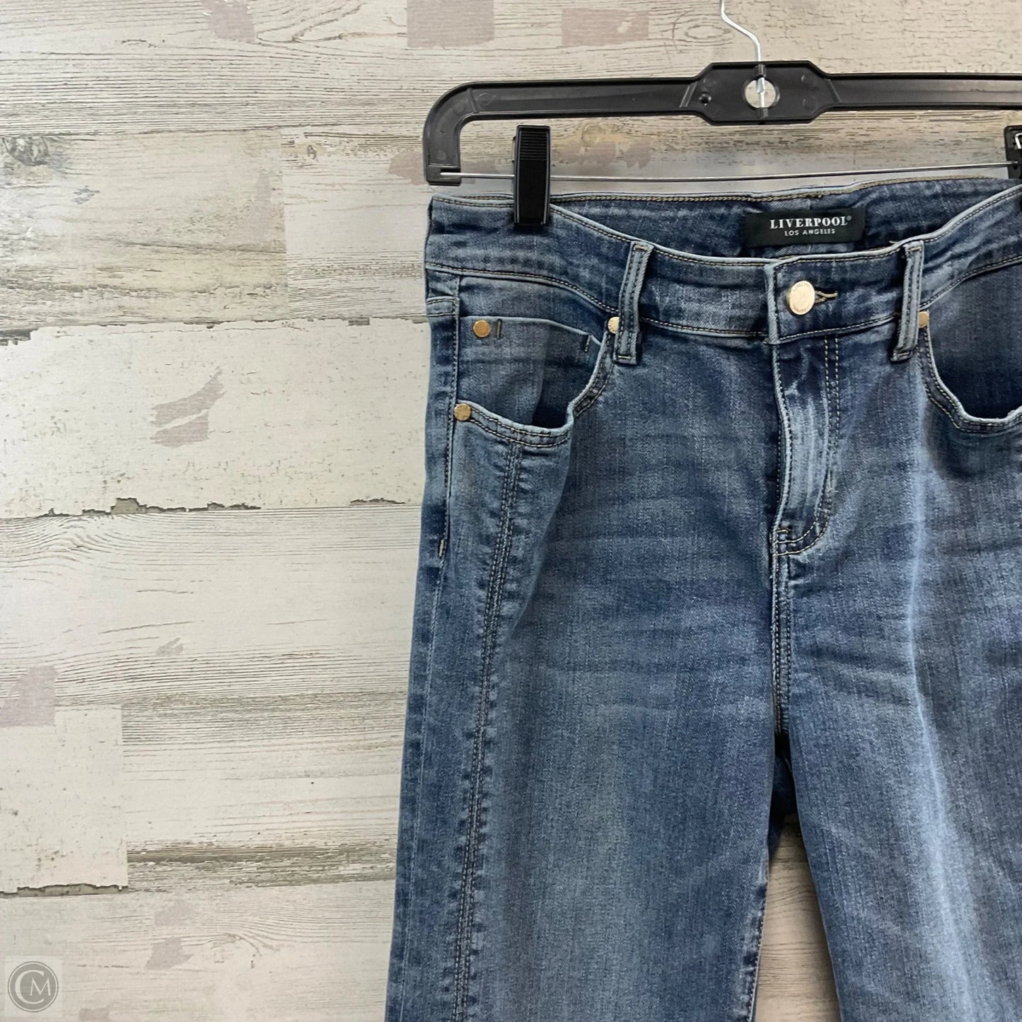 Jeans Flared By Liverpool In Blue Denim, Size: 8