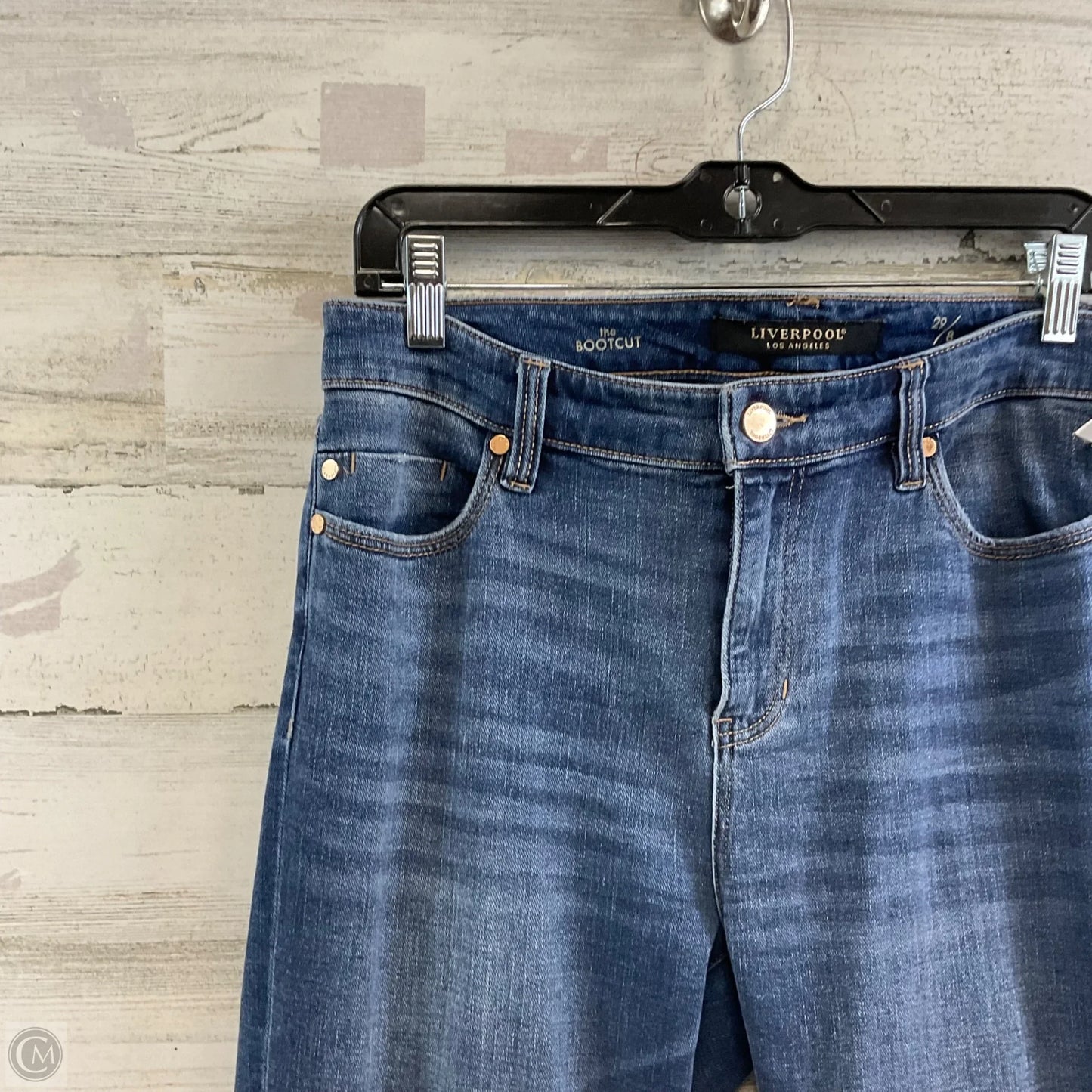 Jeans Boot Cut By Liverpool In Blue Denim, Size: 8